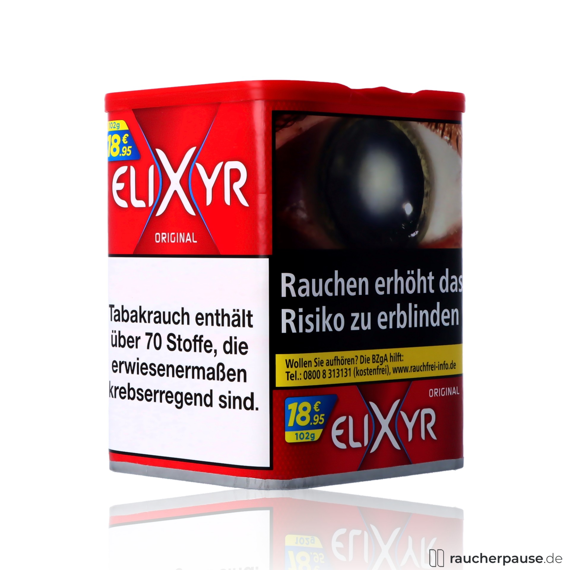 elixyr rot zigarettentabak dose american blend wuerzig stark , packshot seitlich