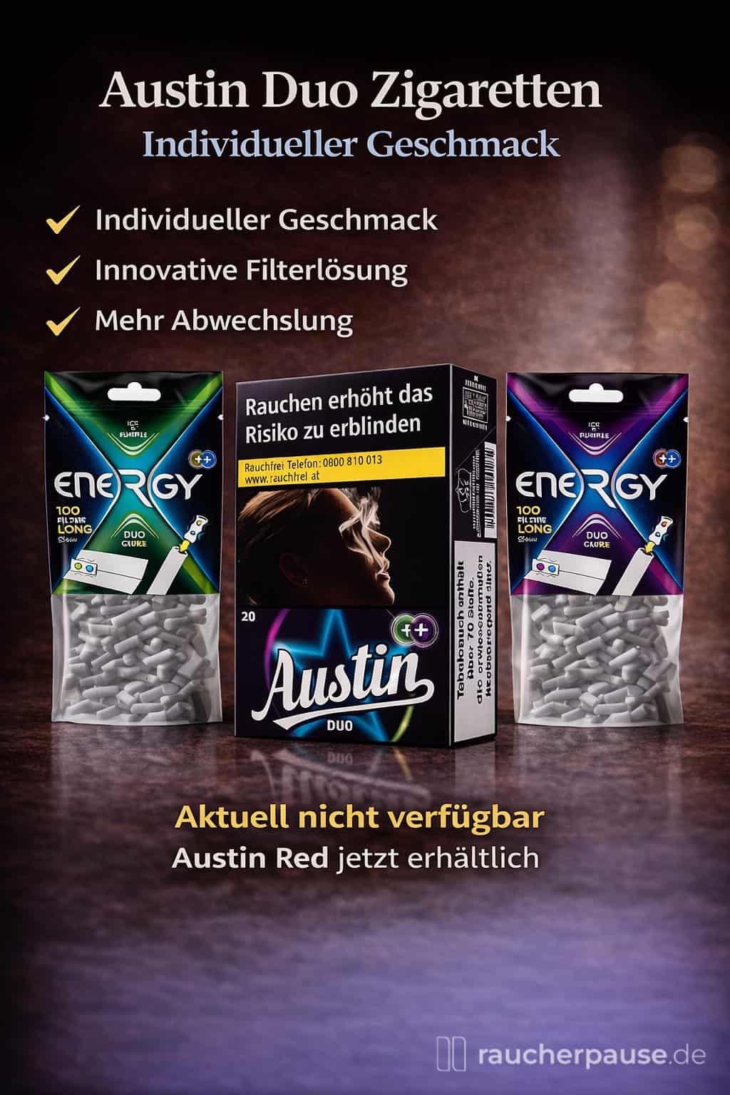 Austin Duo Zigaretten – innovativer Filter und individueller Geschmack