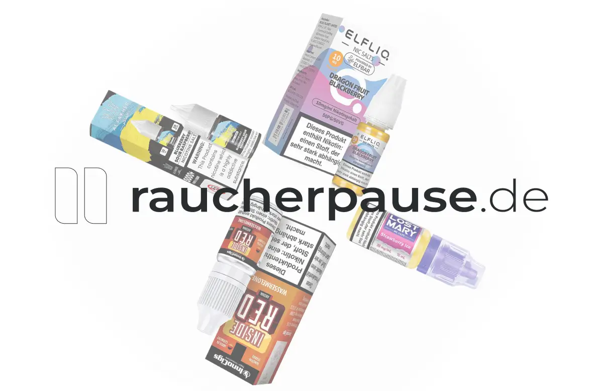 E-Liquids Auswahl auf Rauchpause: verschiedene Geschmacksrichtungen und Nikotinstärken für E-Zigaretten.