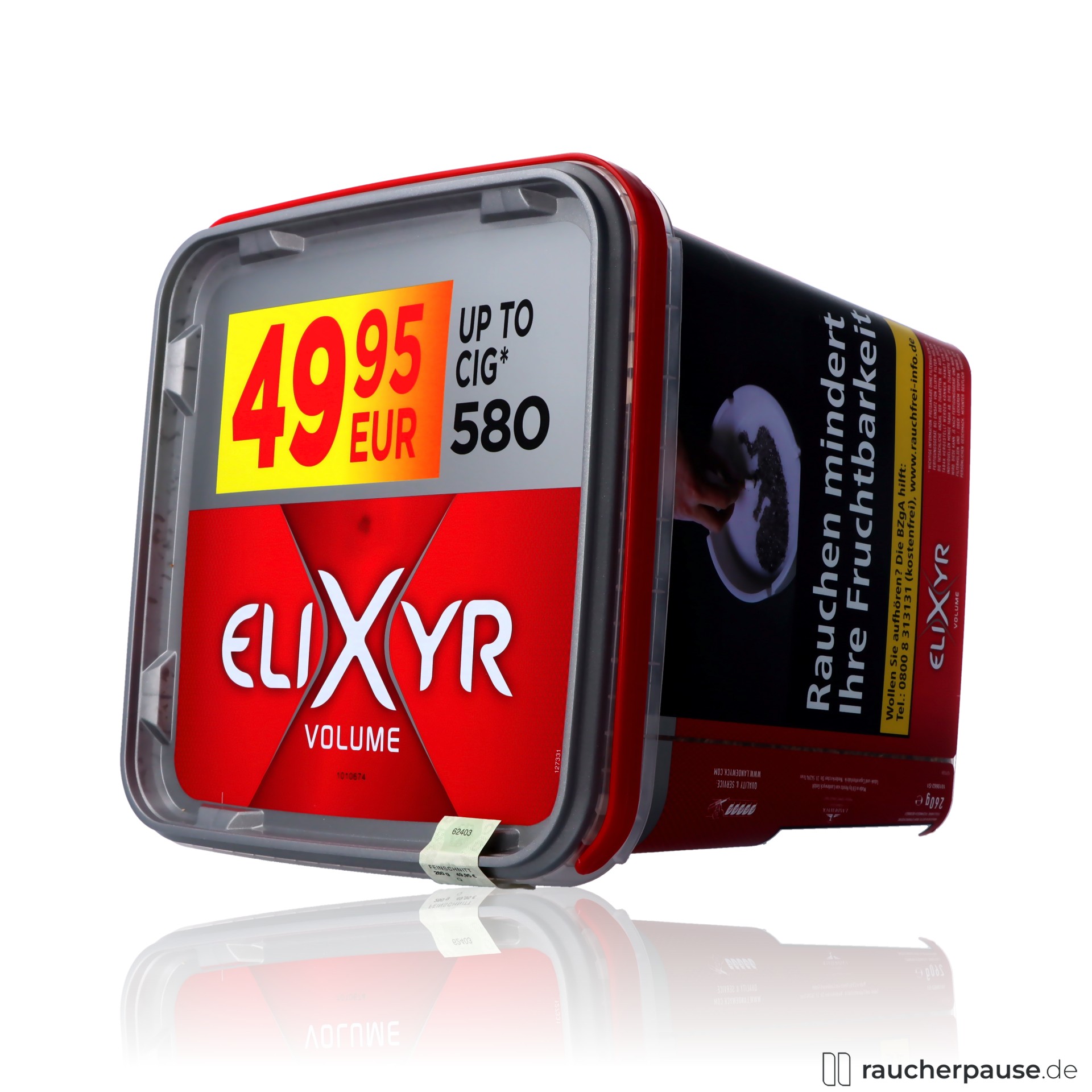 elixyr rot volumentabak american blend zigaretten , packshot hinterseite