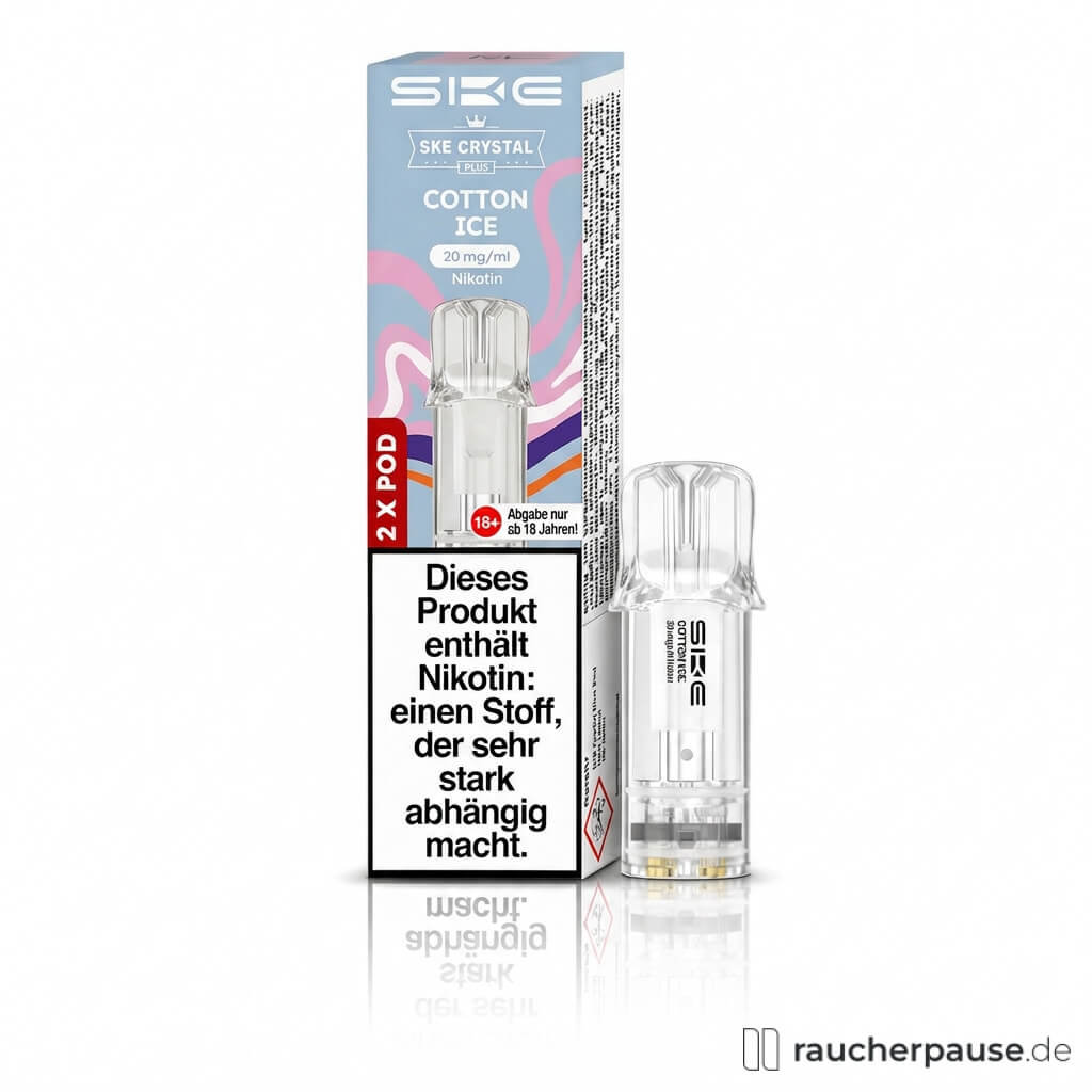 SKE Crystal Plus Cotton Ice Prefilled Pods | 2 Stück | 20 mg/ml Nikotin