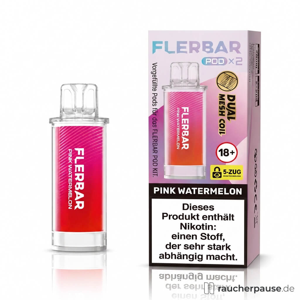Flerbar Pink Watermelon Prefilled Pods | 2 Stück | 20 mg/ml Nikotin