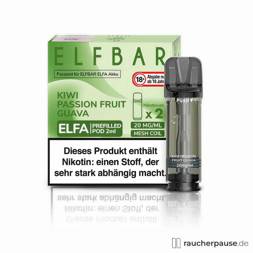 Elf Bar Elfa Prefilled Pods Kiwi Passionfruit Guava | 20mg/ml Nikotin | 2x2ml