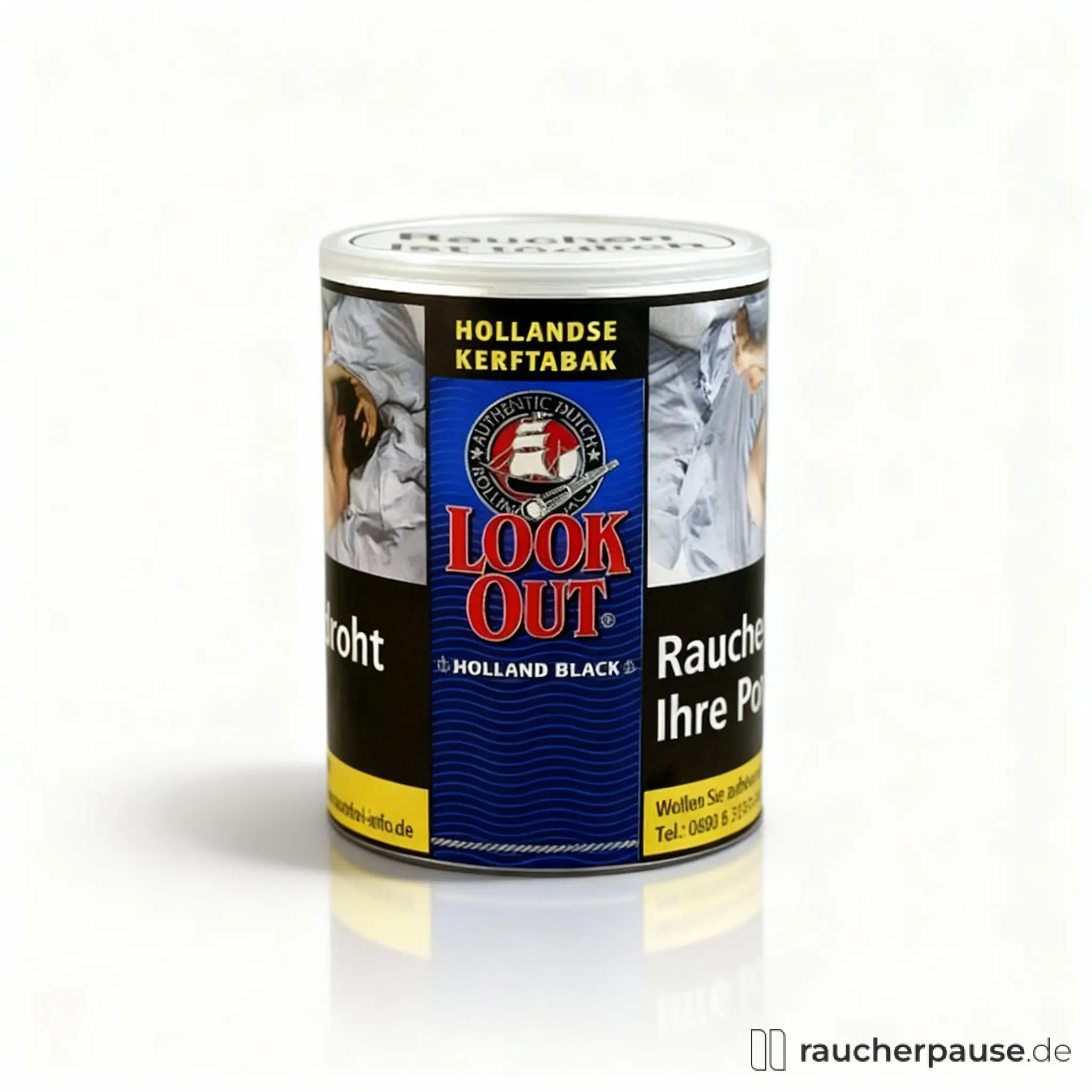 Look Out Holland Black Feinschnitt Tabak | 150g Dose | Intensiv & Würzig | Ideal zum Drehen & Stopfen