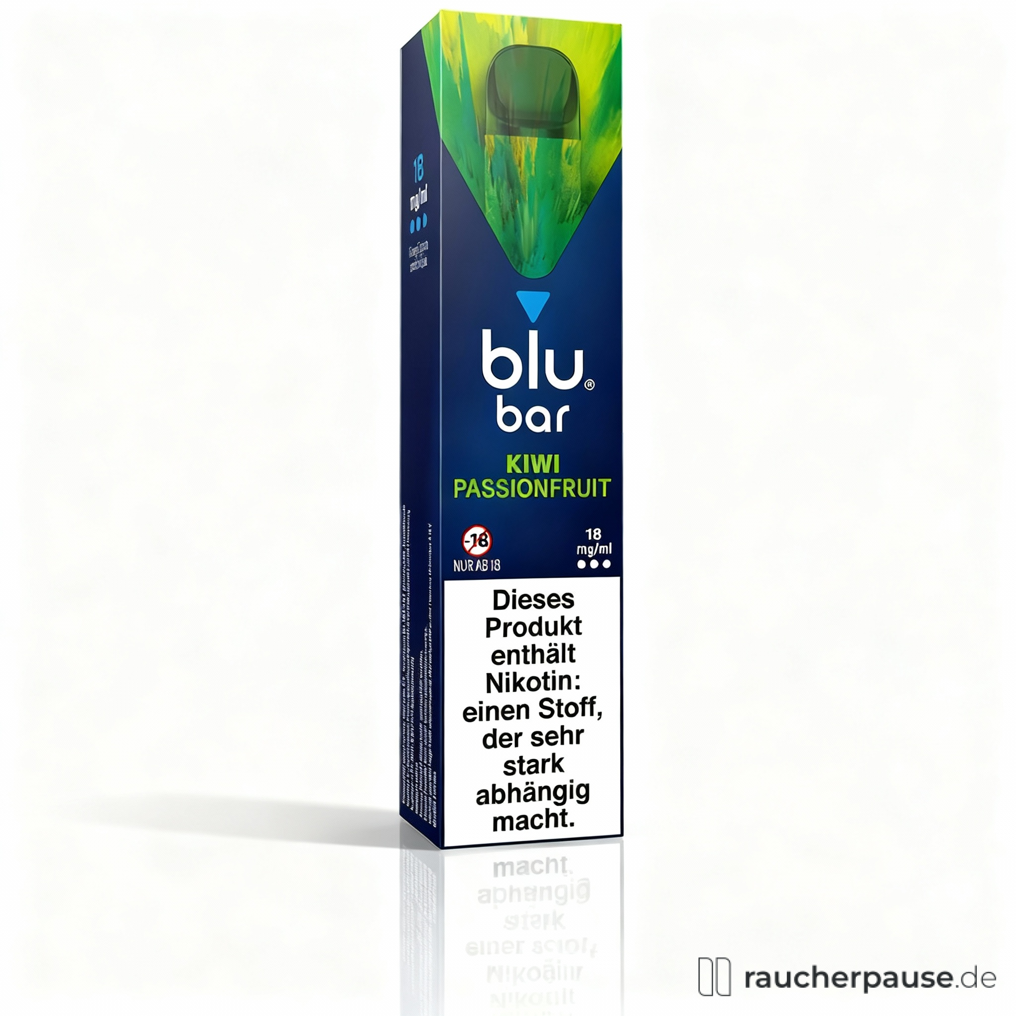 blu bar 1000 Einweg E-Zigarette Kiwi Passionfruit | 18 mg Nikotin | Fruchtiger Genuss für unterwegs | Bis zu 1000 Züge