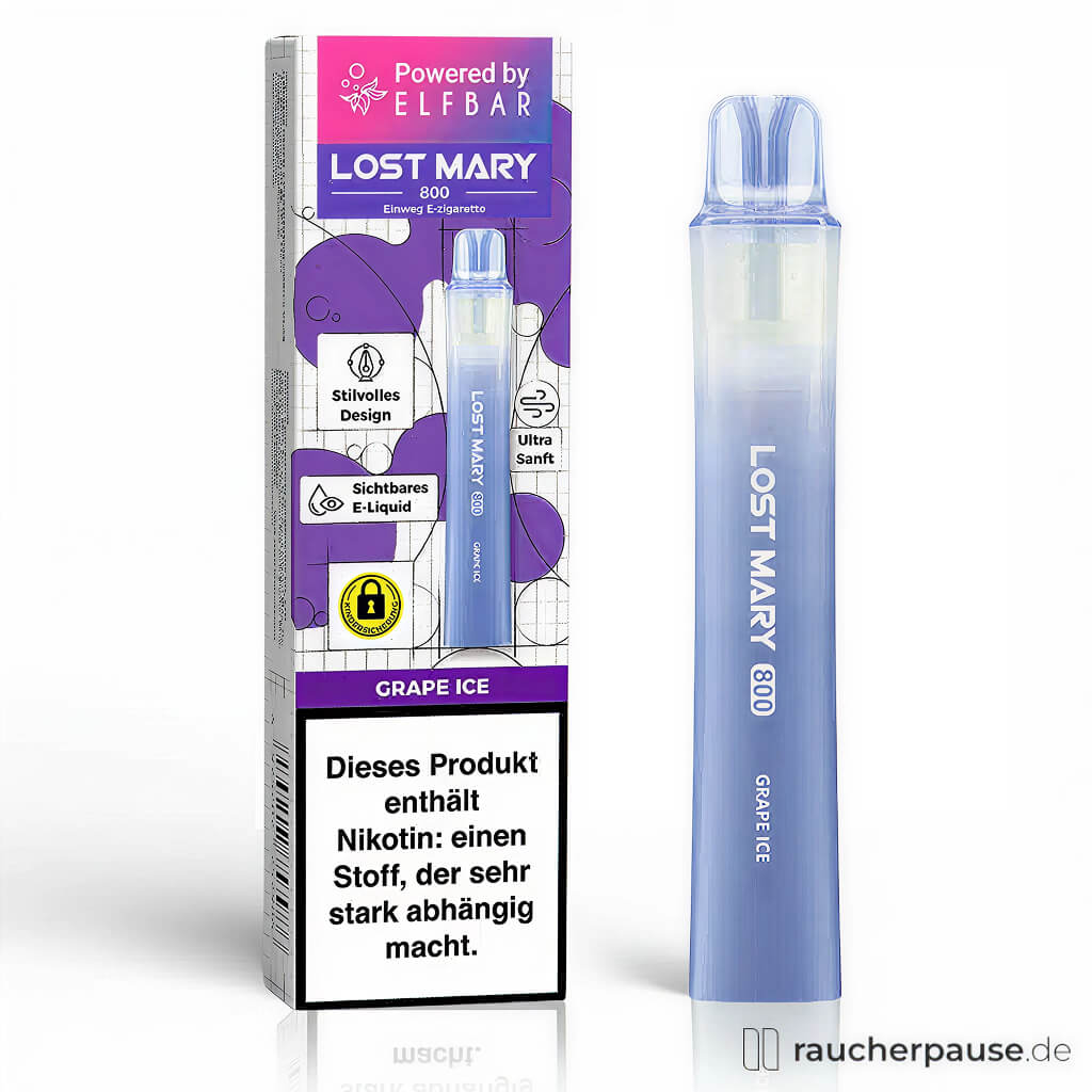 Lost Mary 800 Einweg E-Zigarette | Grape Ice | 20 mg/ml Nikotinsalz