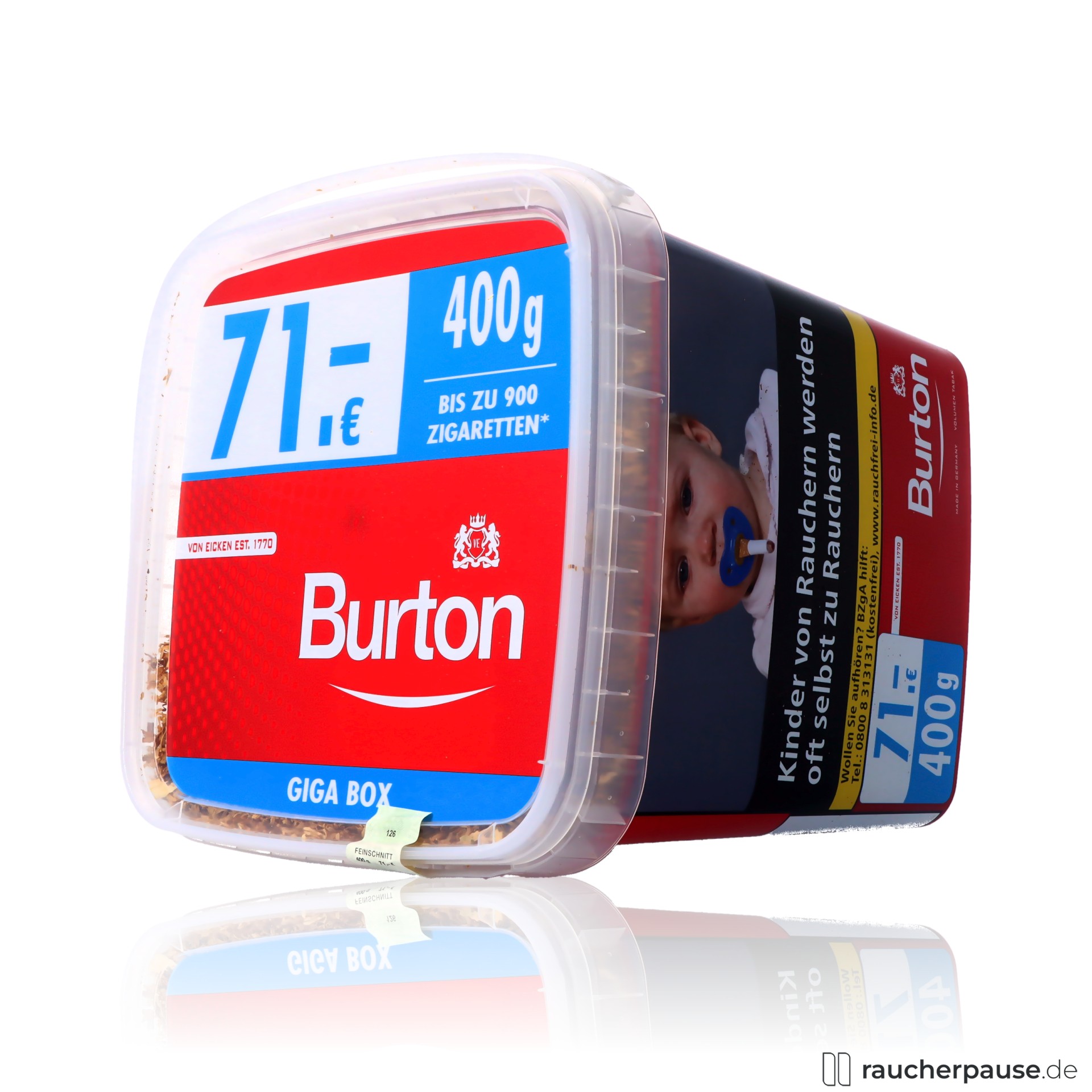 burton volumentabak rot 4xl giga box burley virginia mix , packshot seitlich