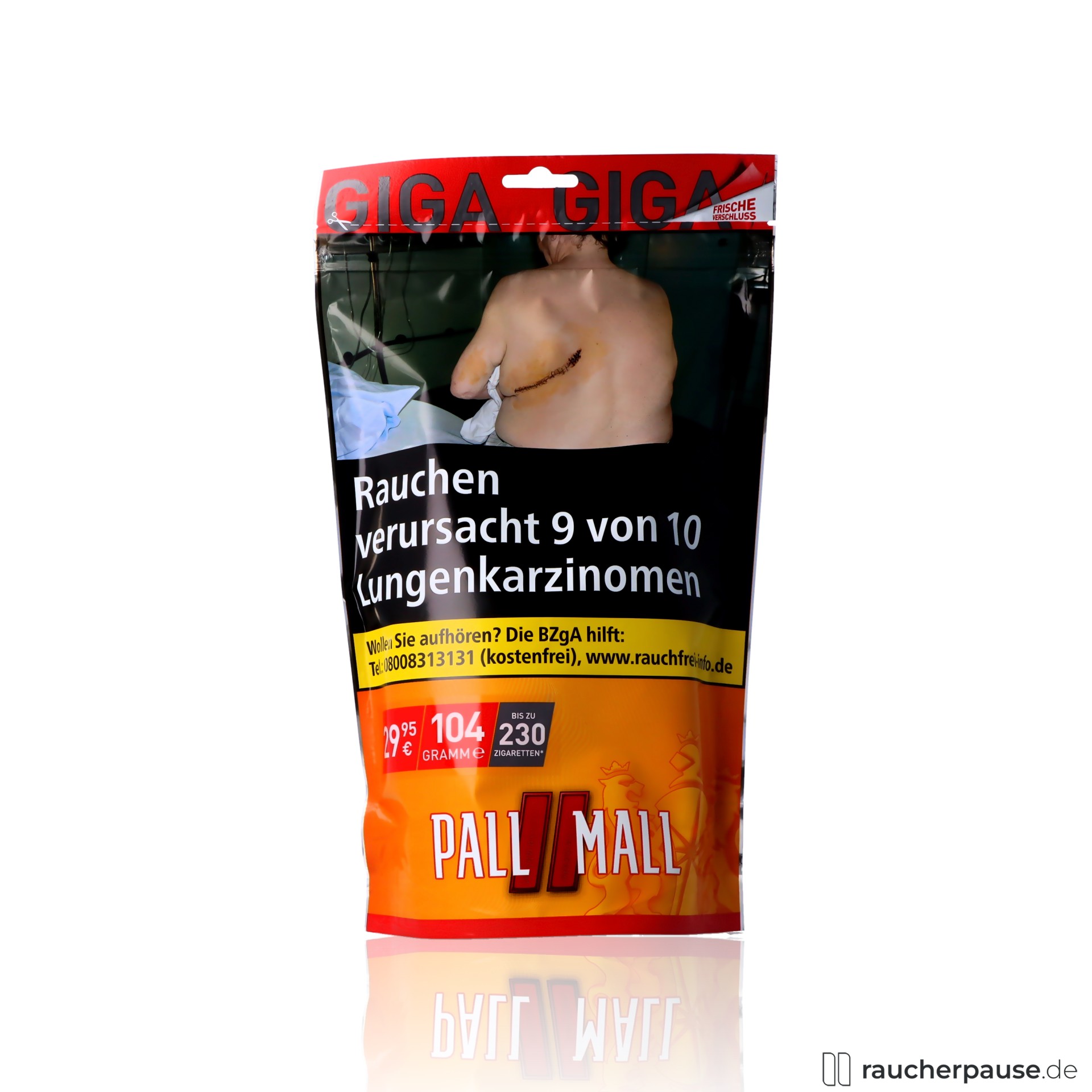 Pall Mall Allround Red | Volumentabak 104g Giga-Beutel | Extra ergiebig & stark