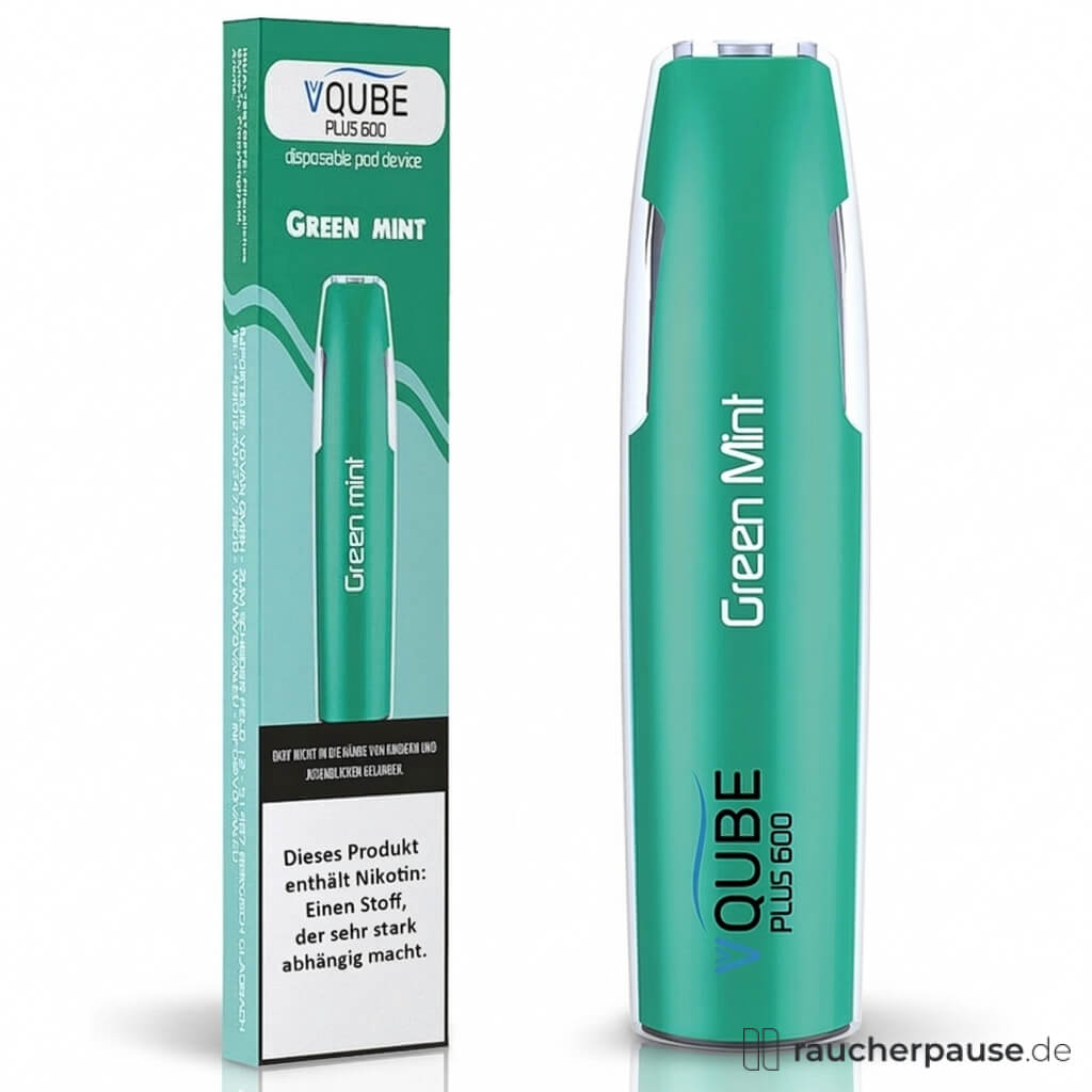 VQube plus600 Green Mint | 16 mg/ml Nikotin | bis zu 600 Züge
