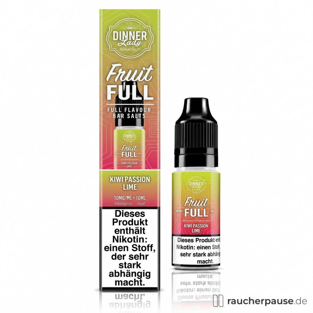 Dinner Lady Fruit Full Kiwi Passion Lime Nikotinsalz Liquid | 20 mg/ml Nikotin | 10 ml