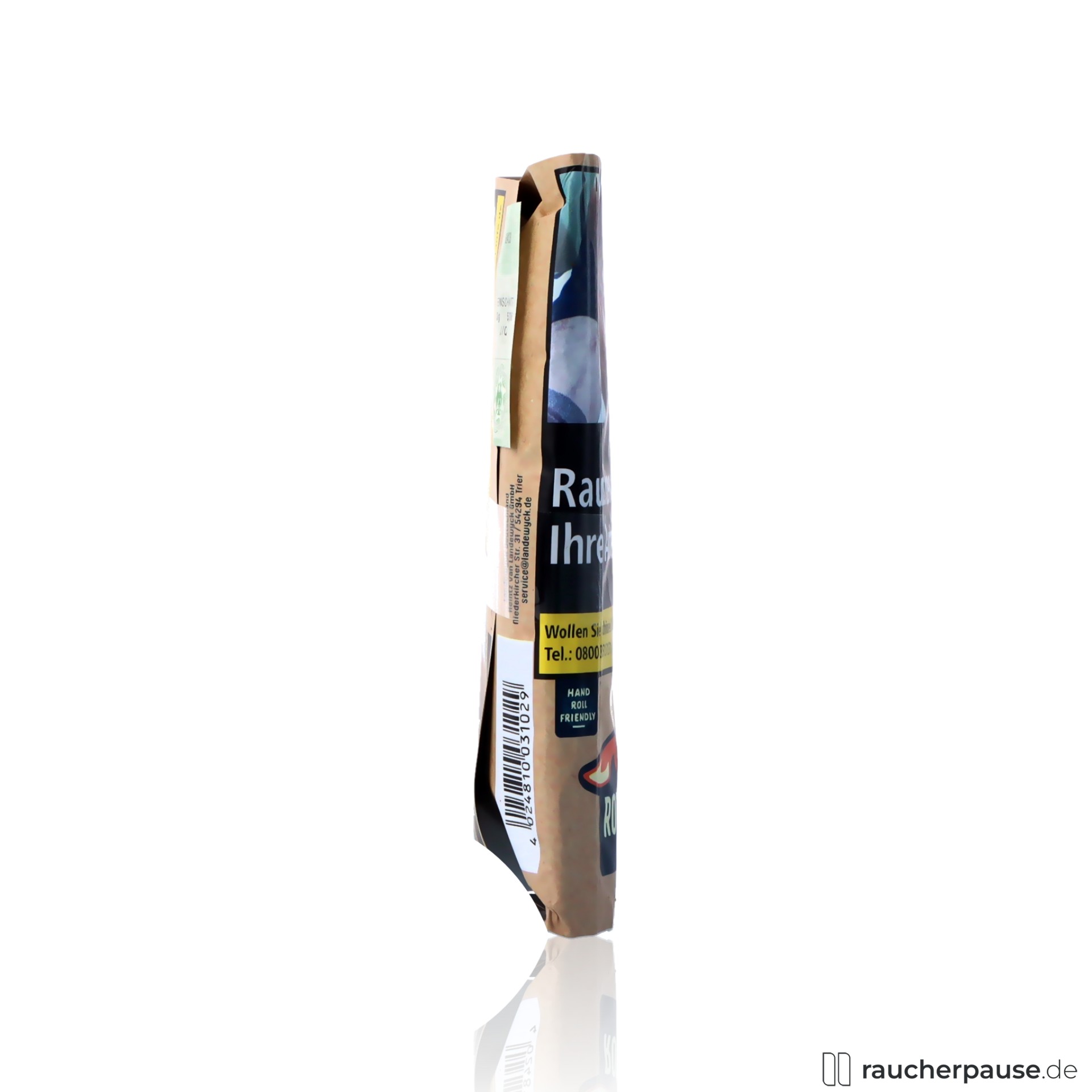rothfuchs original feinschnitt drehtabak 30g wuerziger geschmack prozent handentrippt , packshot hinterseite