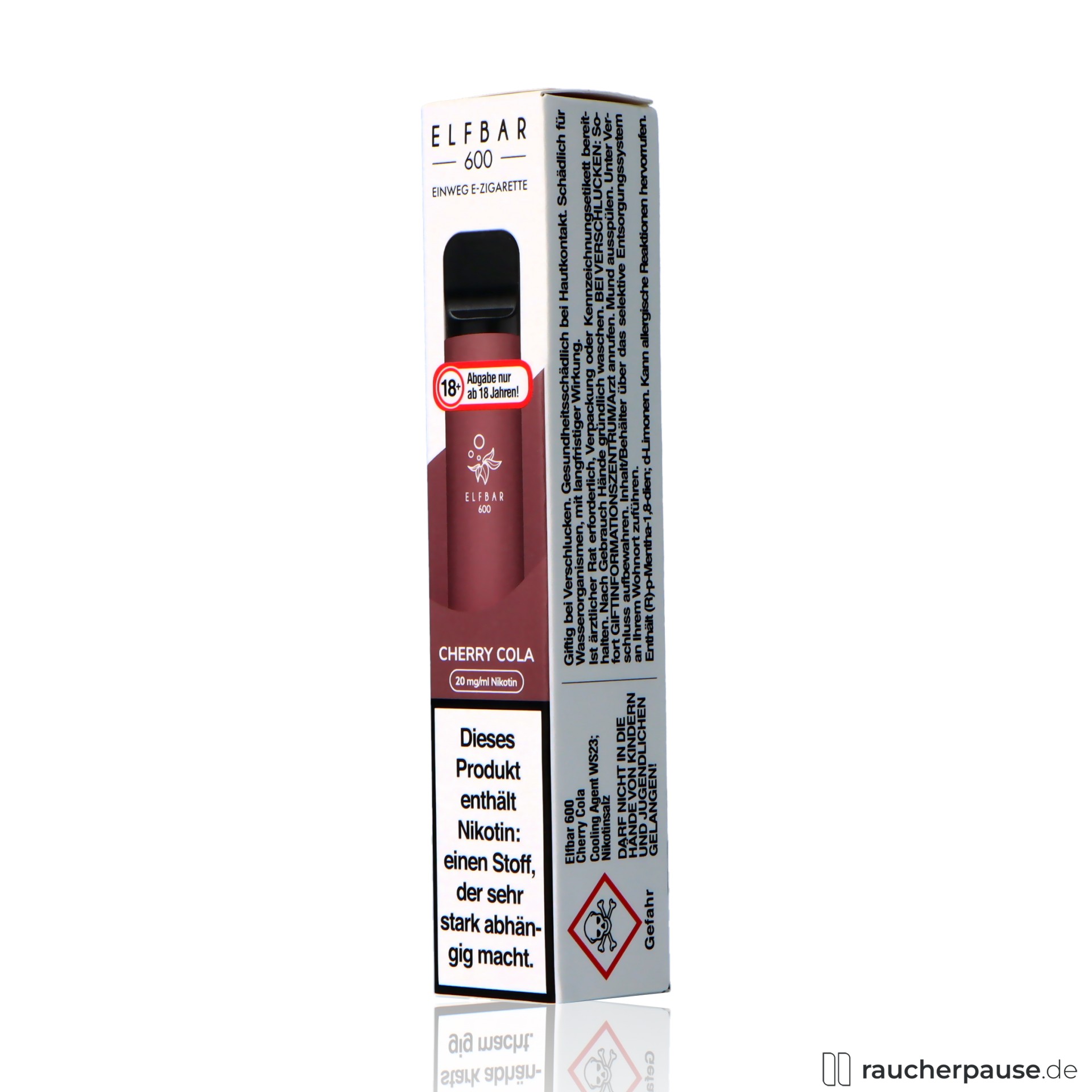 elfbar, elfbar e shisha cherry cola ml nikotin einweg e zigarette kirsche cola, packshot vorderseite