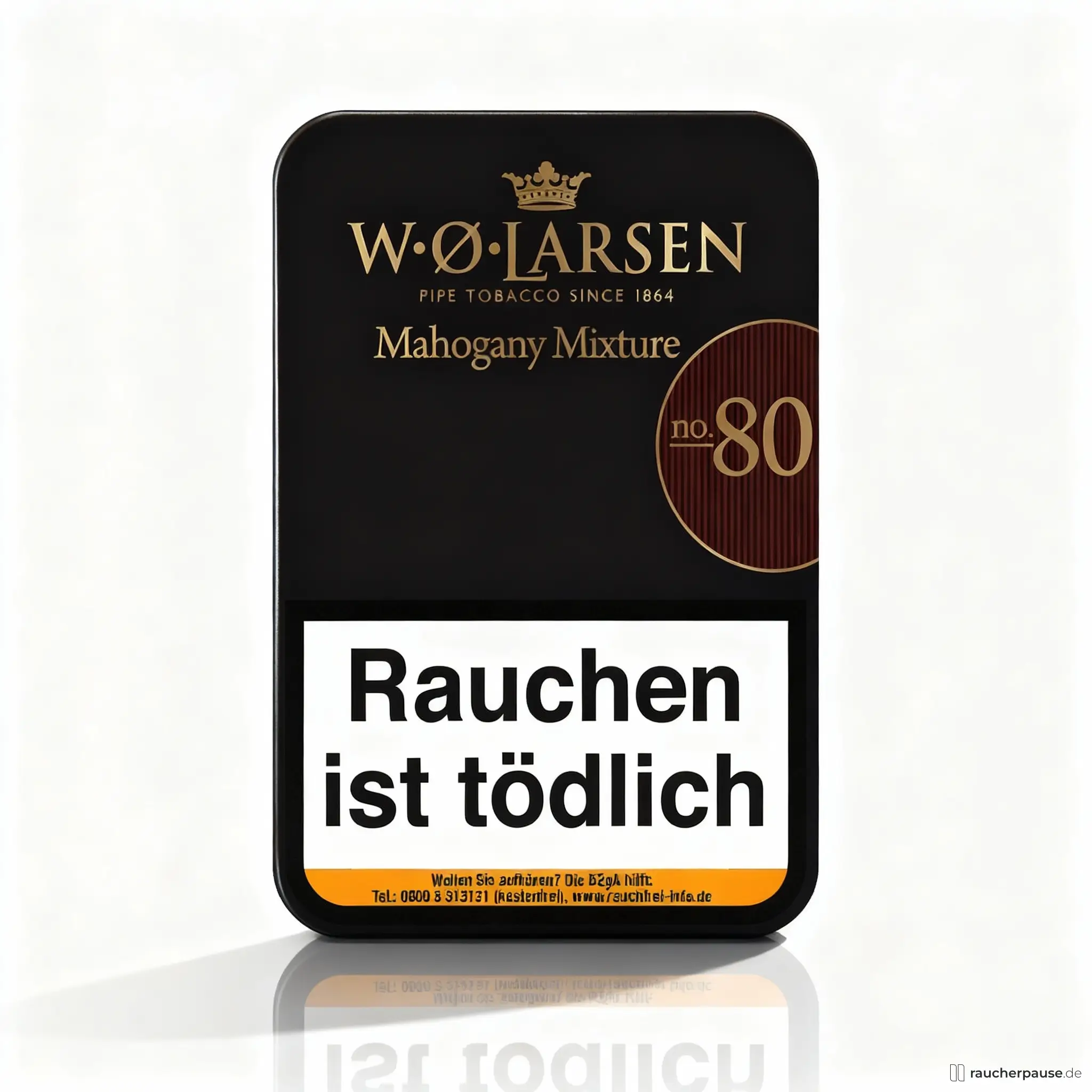 W.Ø. Larsen Mahogany Mixture No.80 Pfeifentabak | 100g Dose | Virginia, Burley & Black Cavendish | Karamell & Kaffee Aroma