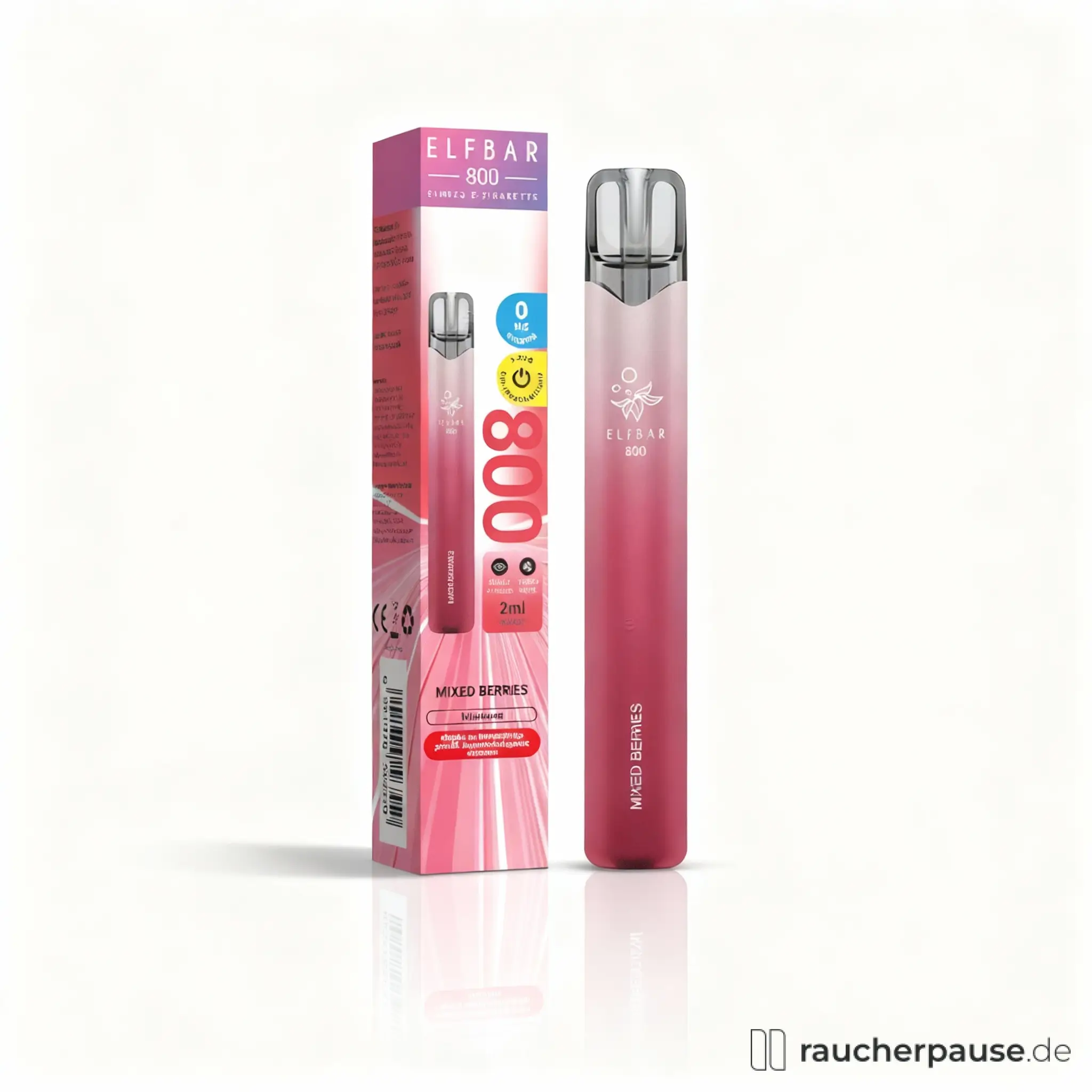 ELFBAR 800 – Mixed Berries Einweg-Vape | Nikotinfrei | Intensives Beerenaroma | 600-800 Züge | Praktisches Pen Design