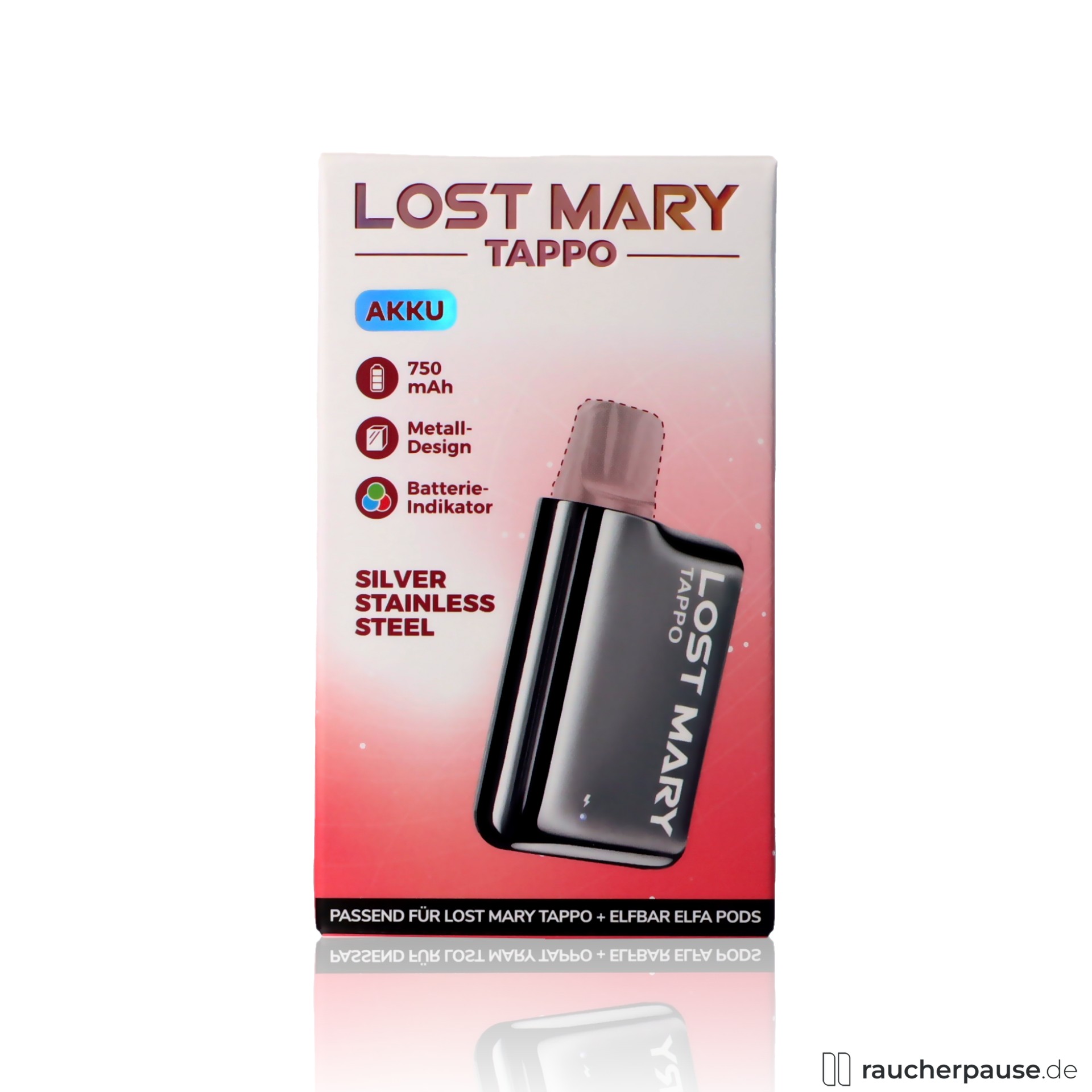 Lost Mary Tappo Akkutrger Silber kaufen 750mAh fr Pods Lost Mary Tappo Akkutrger Silber kaufen 750mAh fr Pods