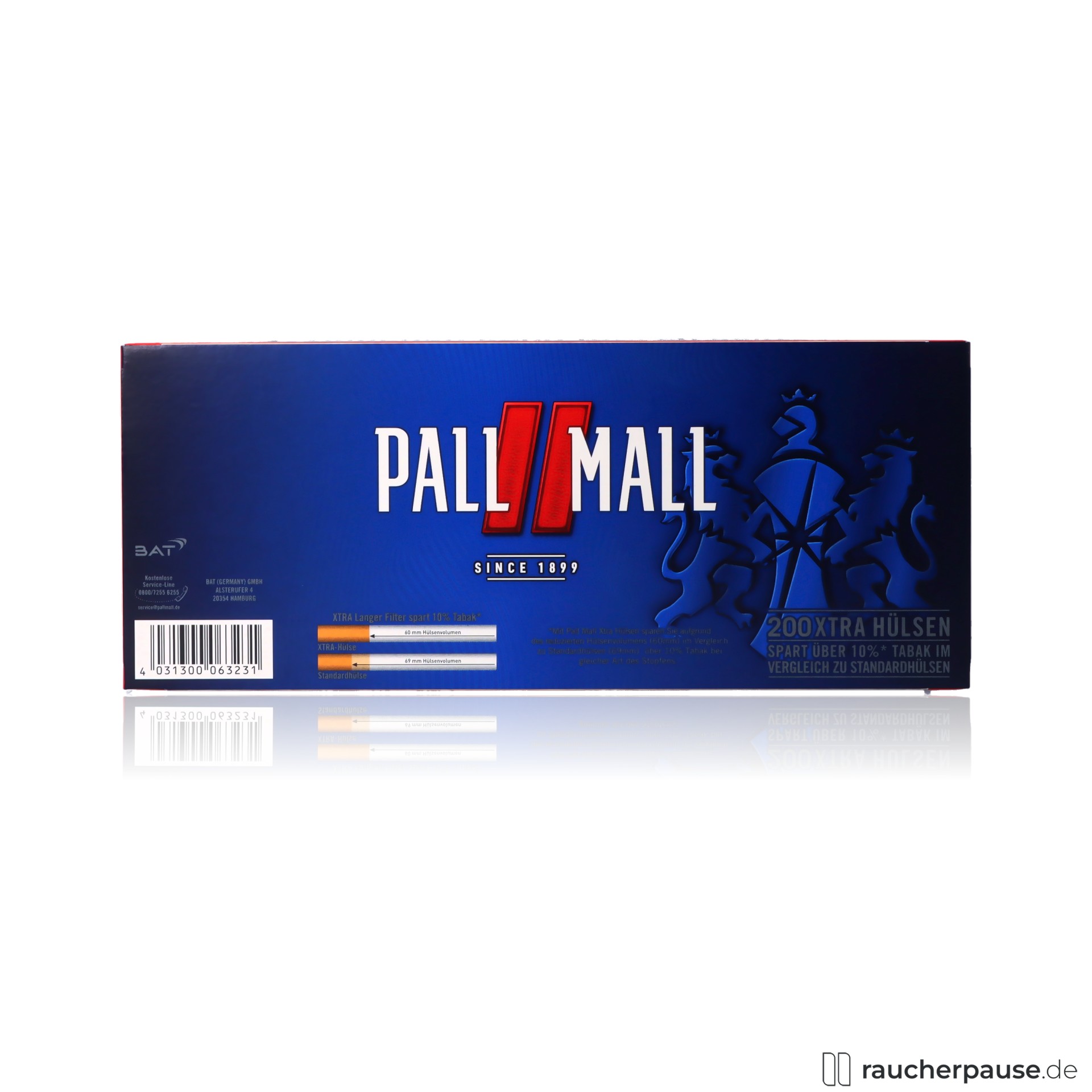Pall Mall Red Xtra Filterhülsen | 200 Stück | Extra langer Filter
