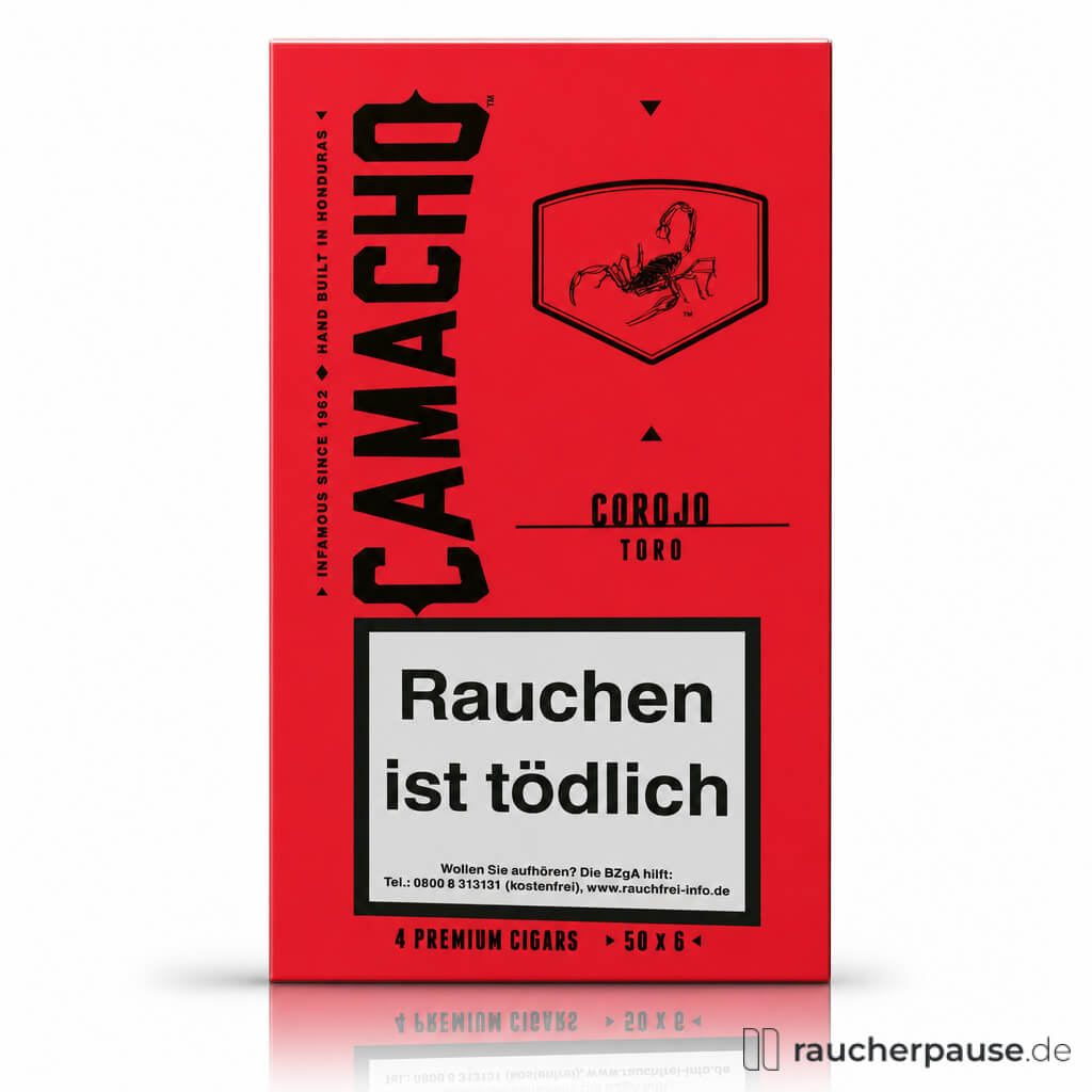 Camacho Corojo Toro Zigarren in roter 4er-Packung
