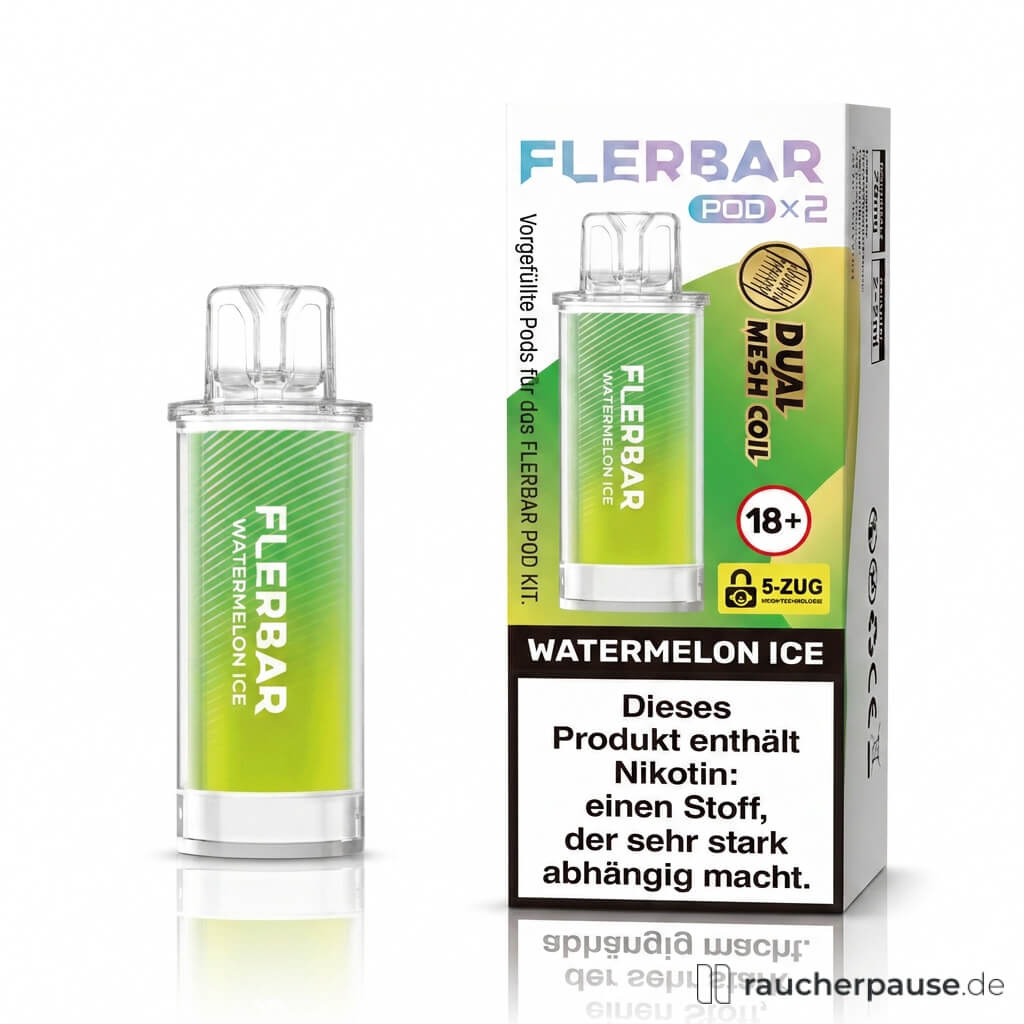 Flerbar Watermelon Ice Prefilled Pods | 2 Stück | 20 mg/ml Nikotin