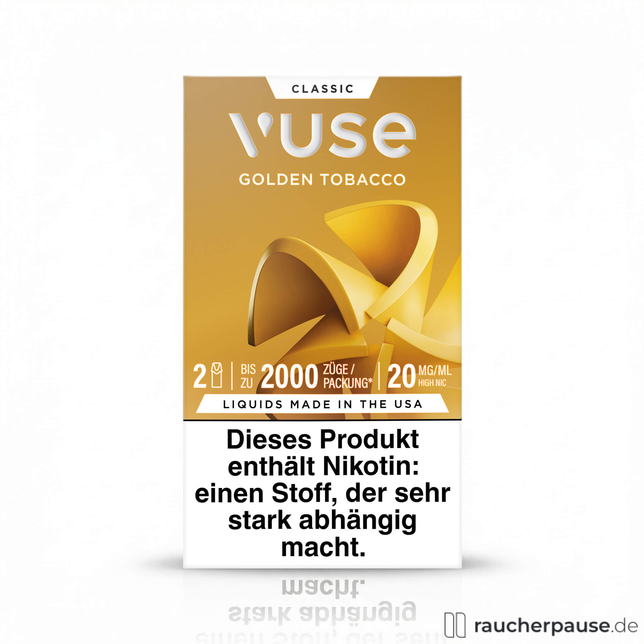 Vuse Pods Golden Tobacco | 20 mg/ml Nikotin | 2 Pods | Goldener Tabak