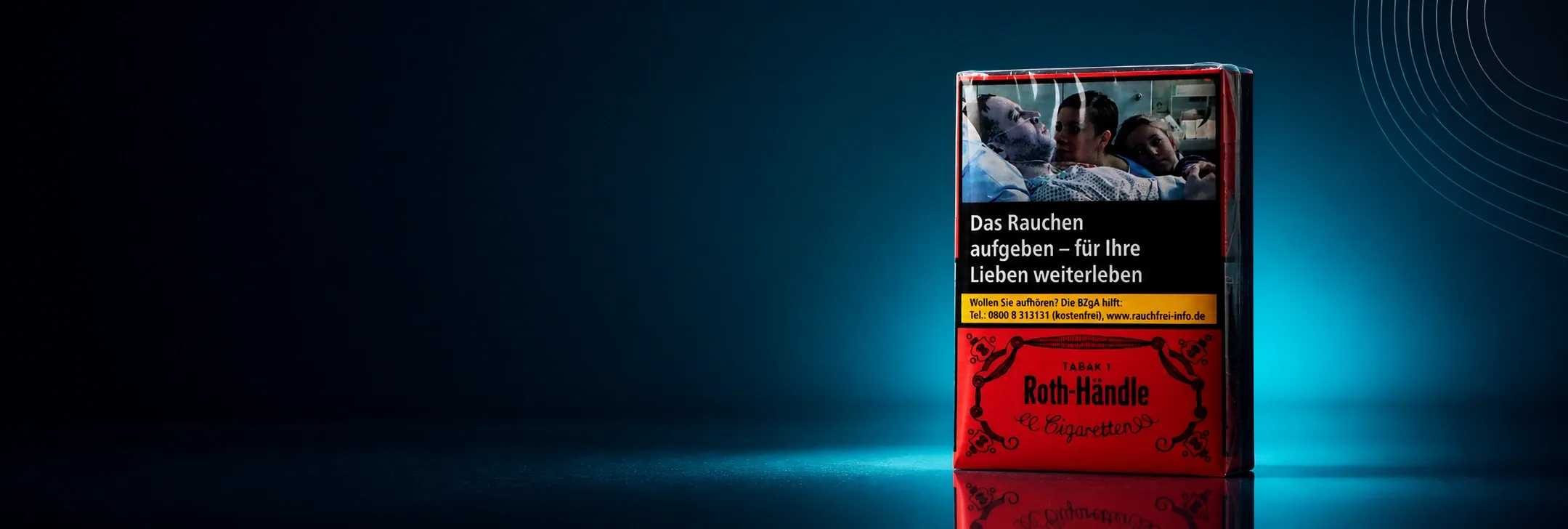 Roth Händle Zigaretten Banner mit klassischer roter Packung
