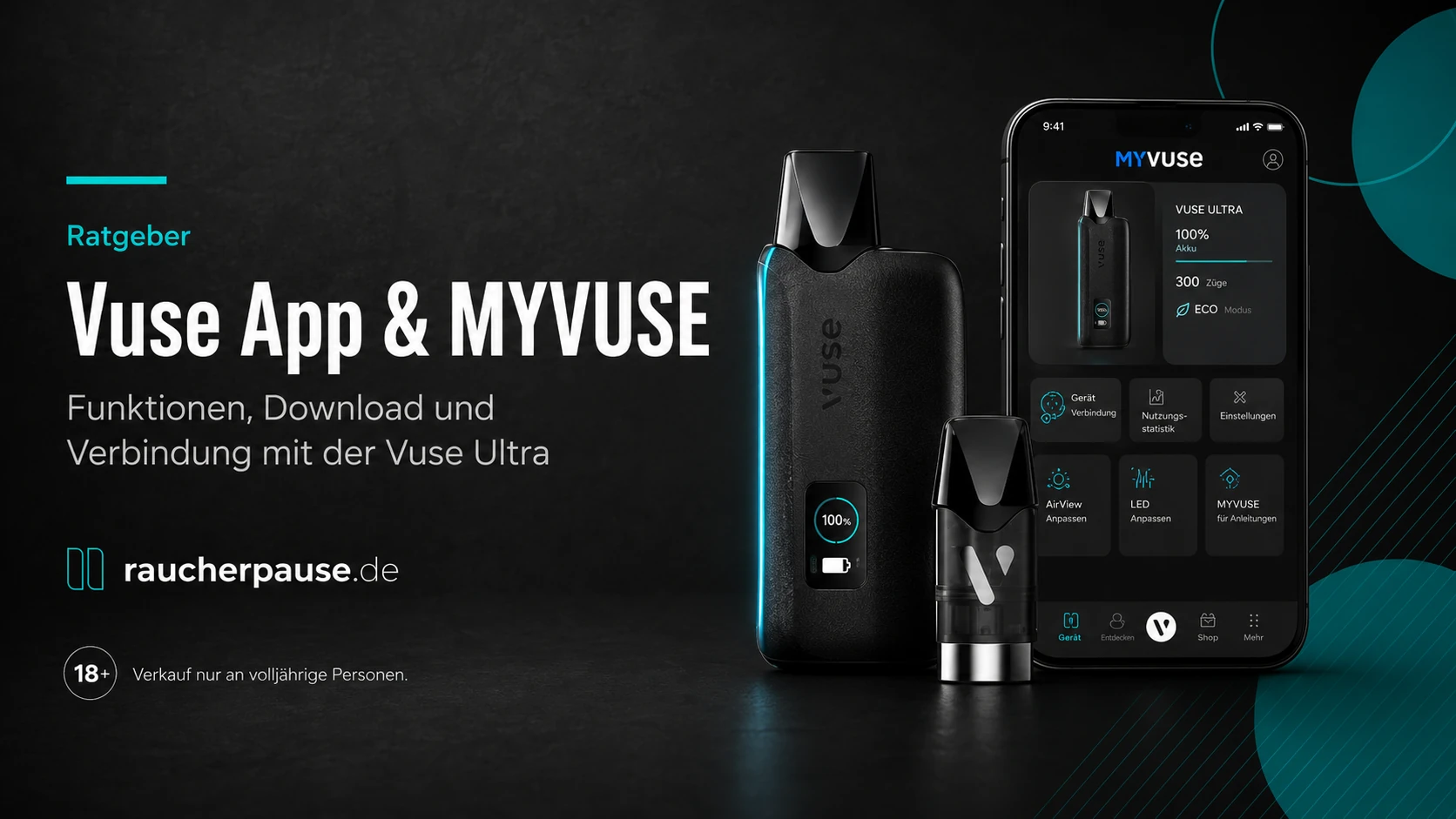 Vuse App & MYVUSE – Funktionen und Verbindung mit der Vuse Ultra