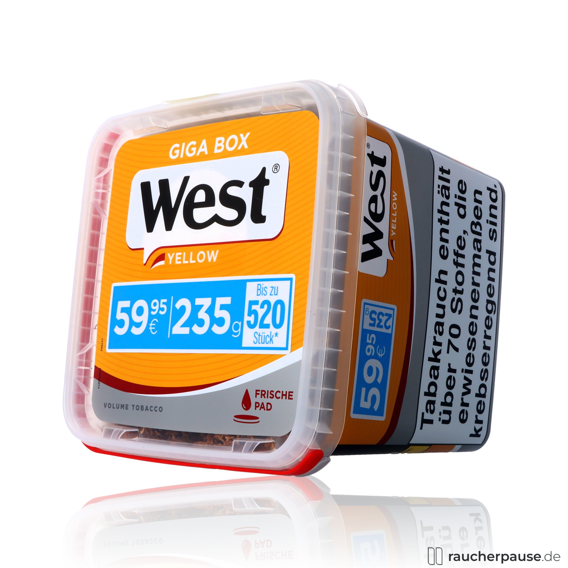 west yellow volumentabak eimer american blend kraeftiges aroma , packshot vorderseite