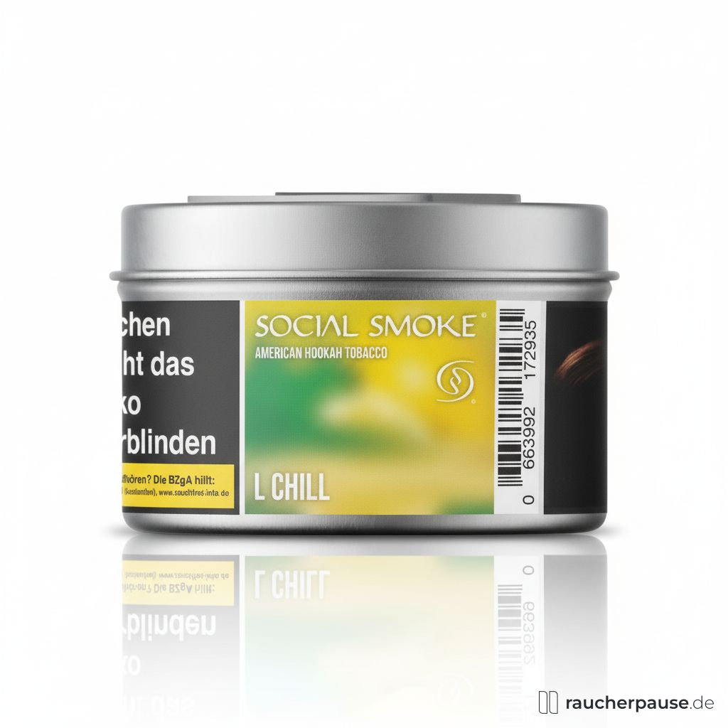 Social Smoke Shisha Tabak 200g - L Chill | Erfrischendes Zitronen-ICE Aroma aus den USA