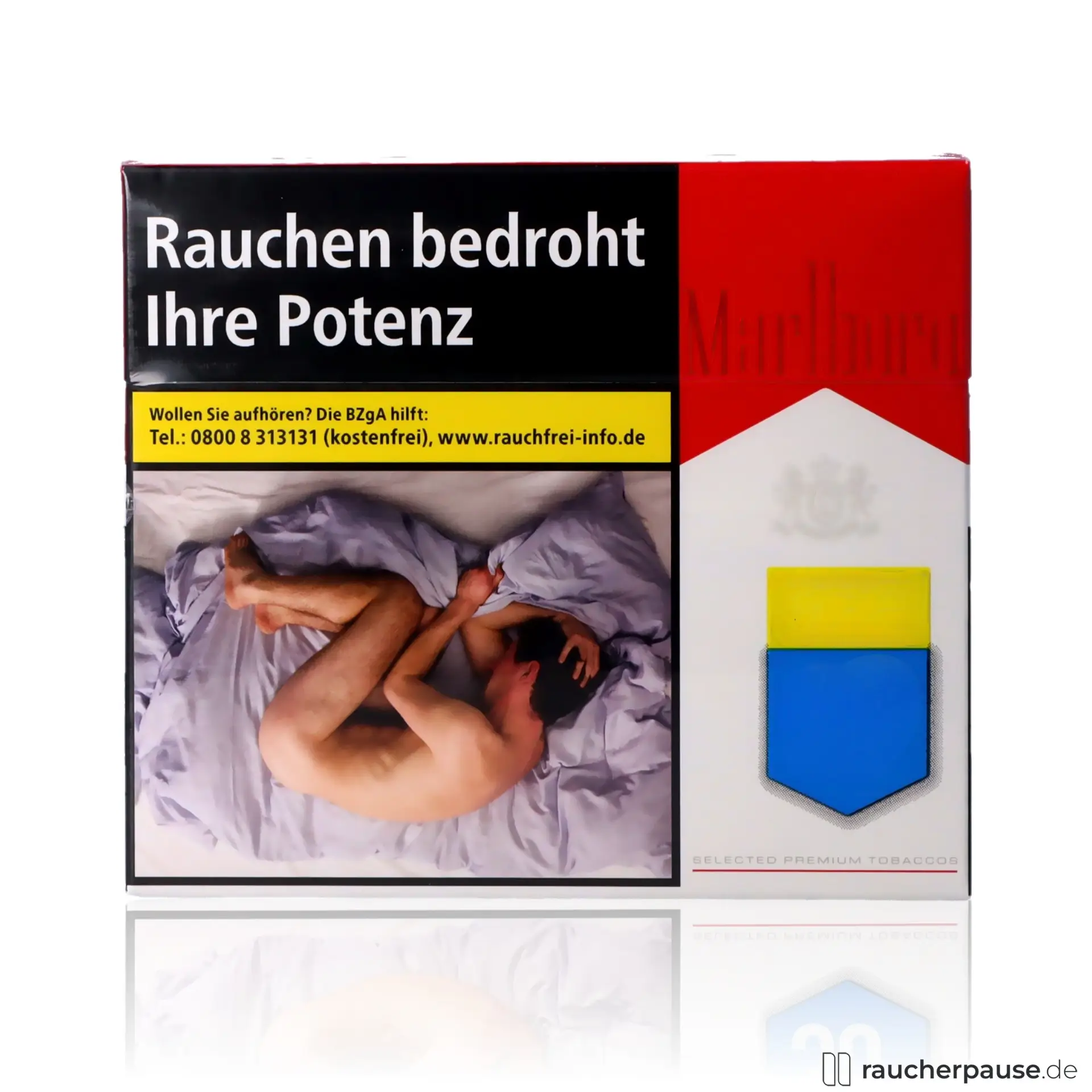 Marlboro Red Zigaretten 9XL-Box mit 76 Stück pro Packung, intensiv-würzigem Geschmack und auffälligem roten Design.