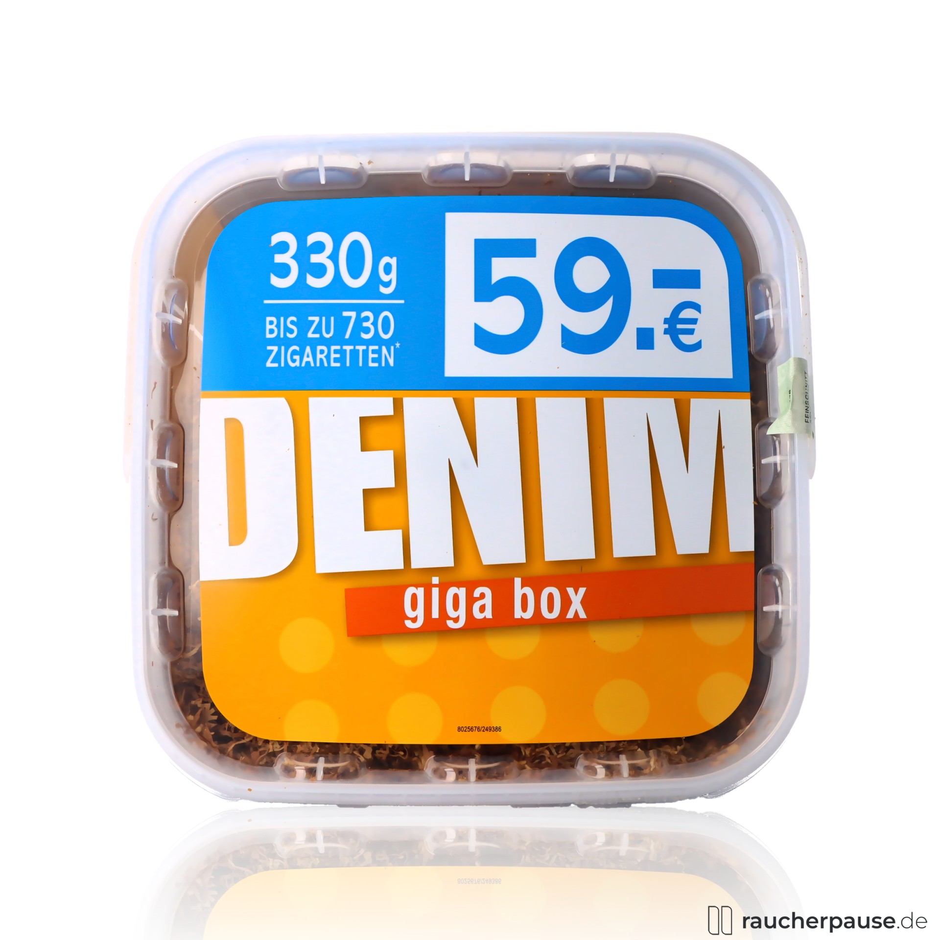 denim 4xl volumentabak giga box american blend eimerverpackung , packshot hinterseite