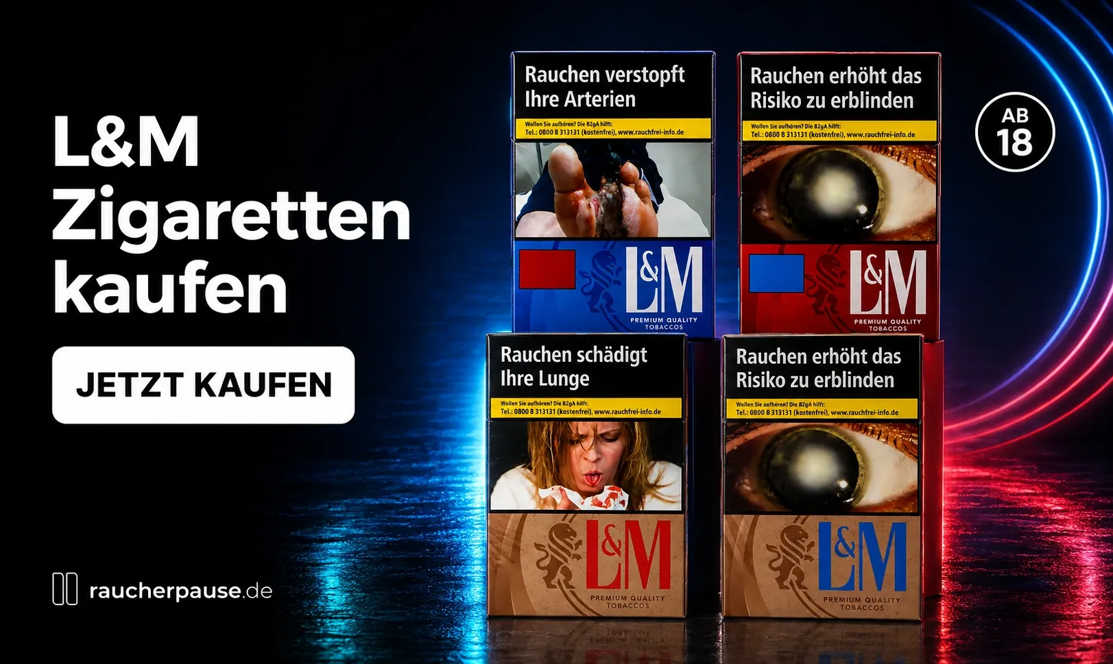 L&M Zigaretten bei raucherpause.de – Red, Blue, Selection und Simply