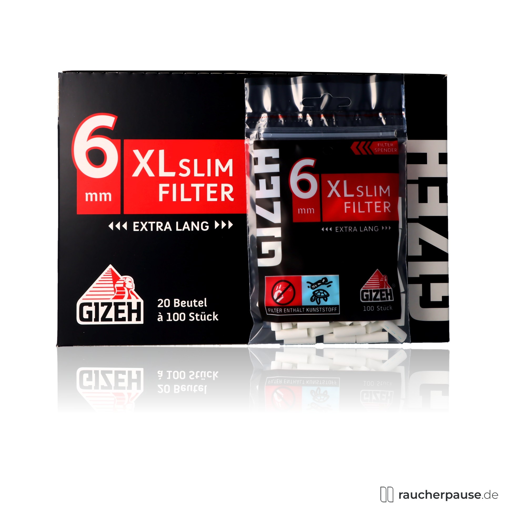 Gizeh XL Slim Filter | 100 Stück | Effizienter Rauchgenuss
