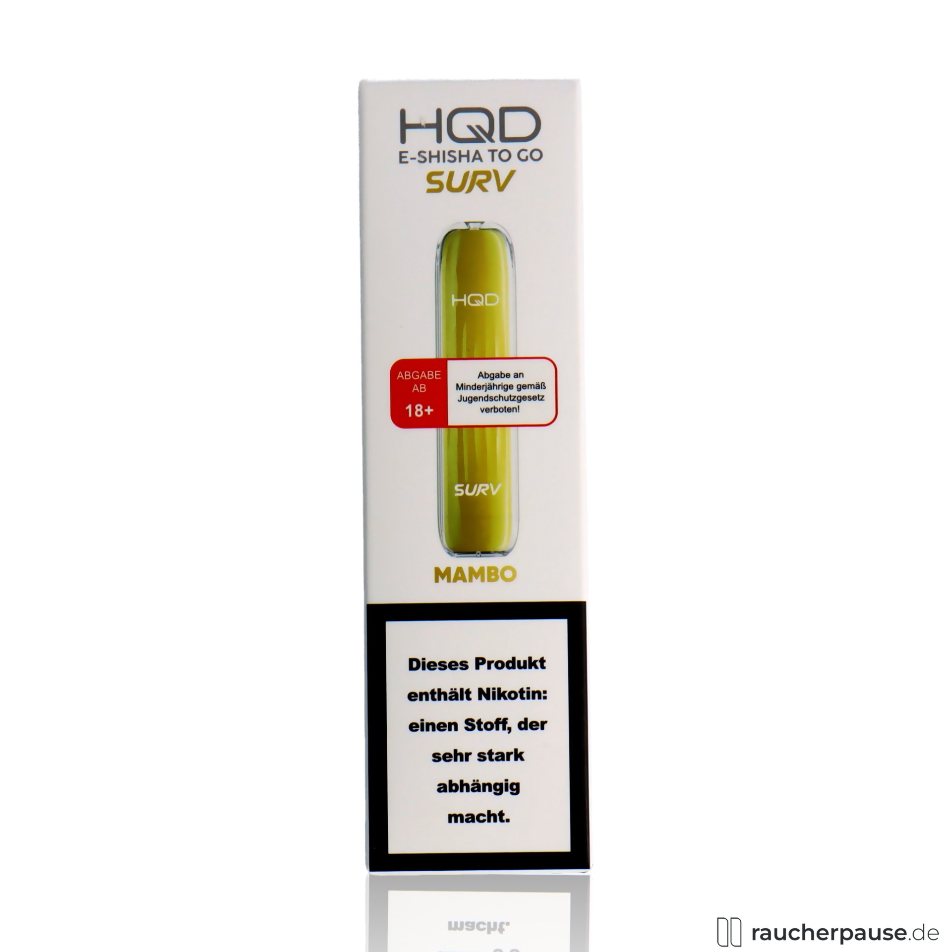 HQD Surv Einweg E-Shisha | Tropical Fruits | 18 mg/ml Nikotin | 600 Züge hqd, hqd surv einweg e shisha tropical fruits ml nikotin zuege , packshot seitlich