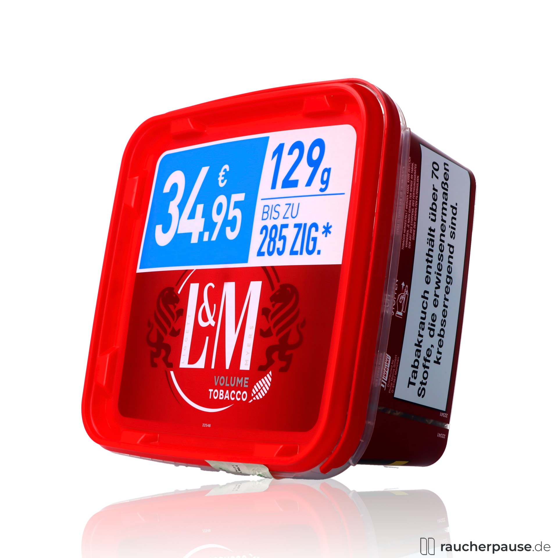lm red volumentabak mega eimer wuerziges aroma american blend , packshot vorderseite