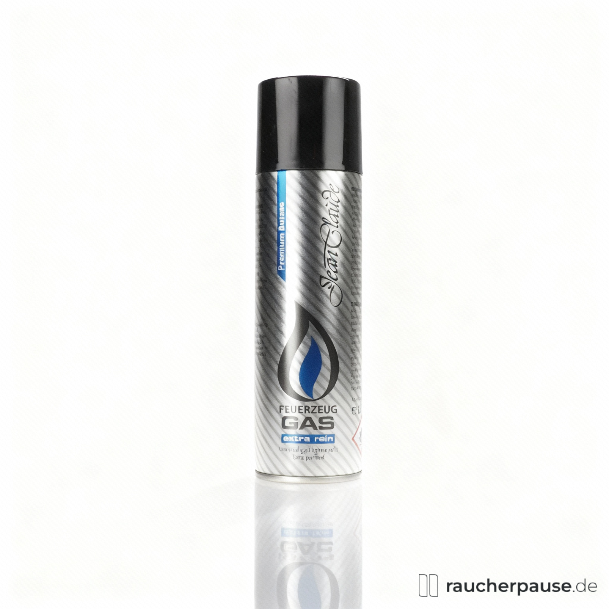 Jean Claude Feuerzeuggas 250 ml | Universelles Nachfüllgas mit 5 Adaptern | Für alle gängigen Gasfeuerzeuge