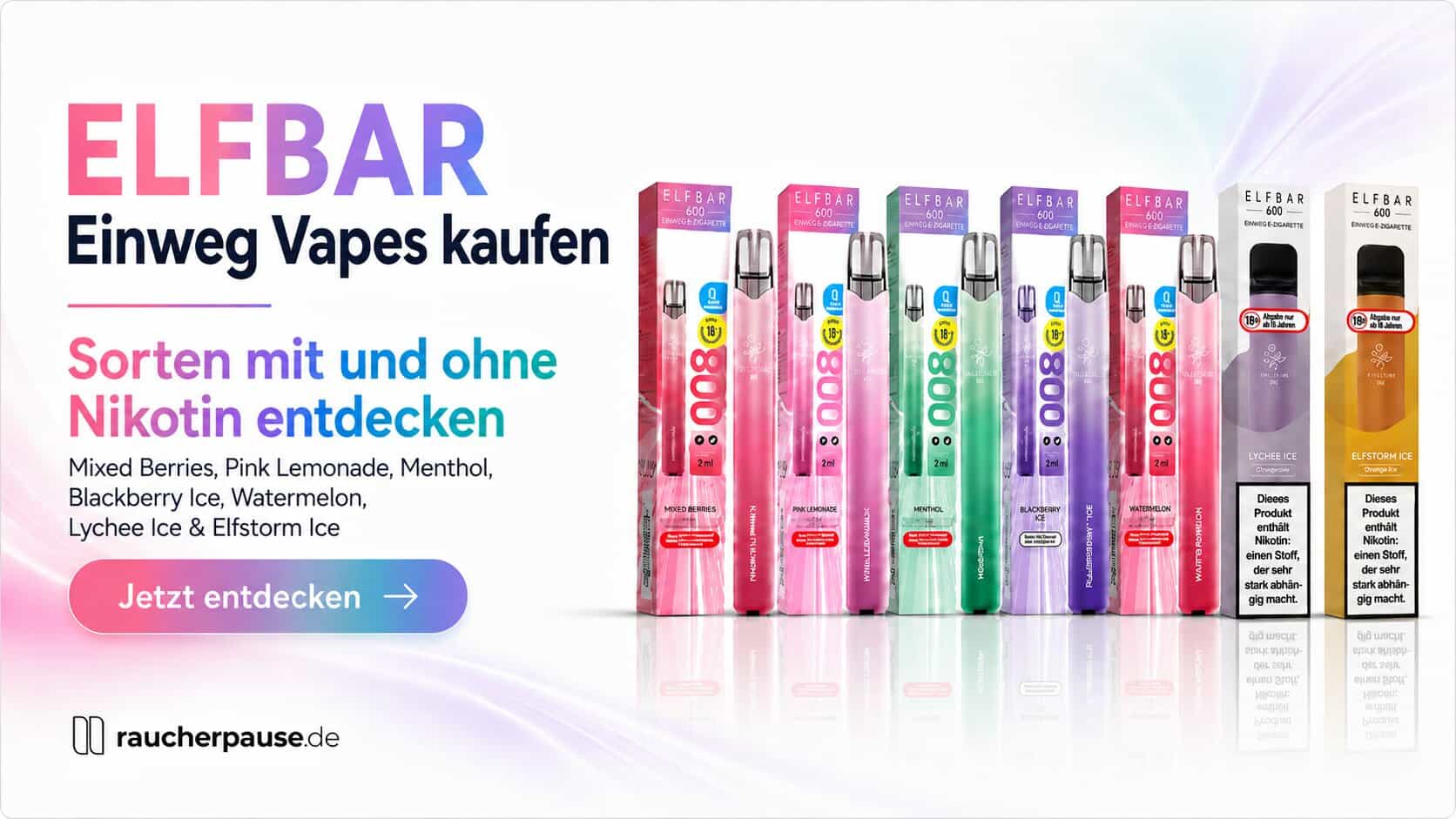 ELFBAR Einweg Vape kaufen bei raucherpause.de