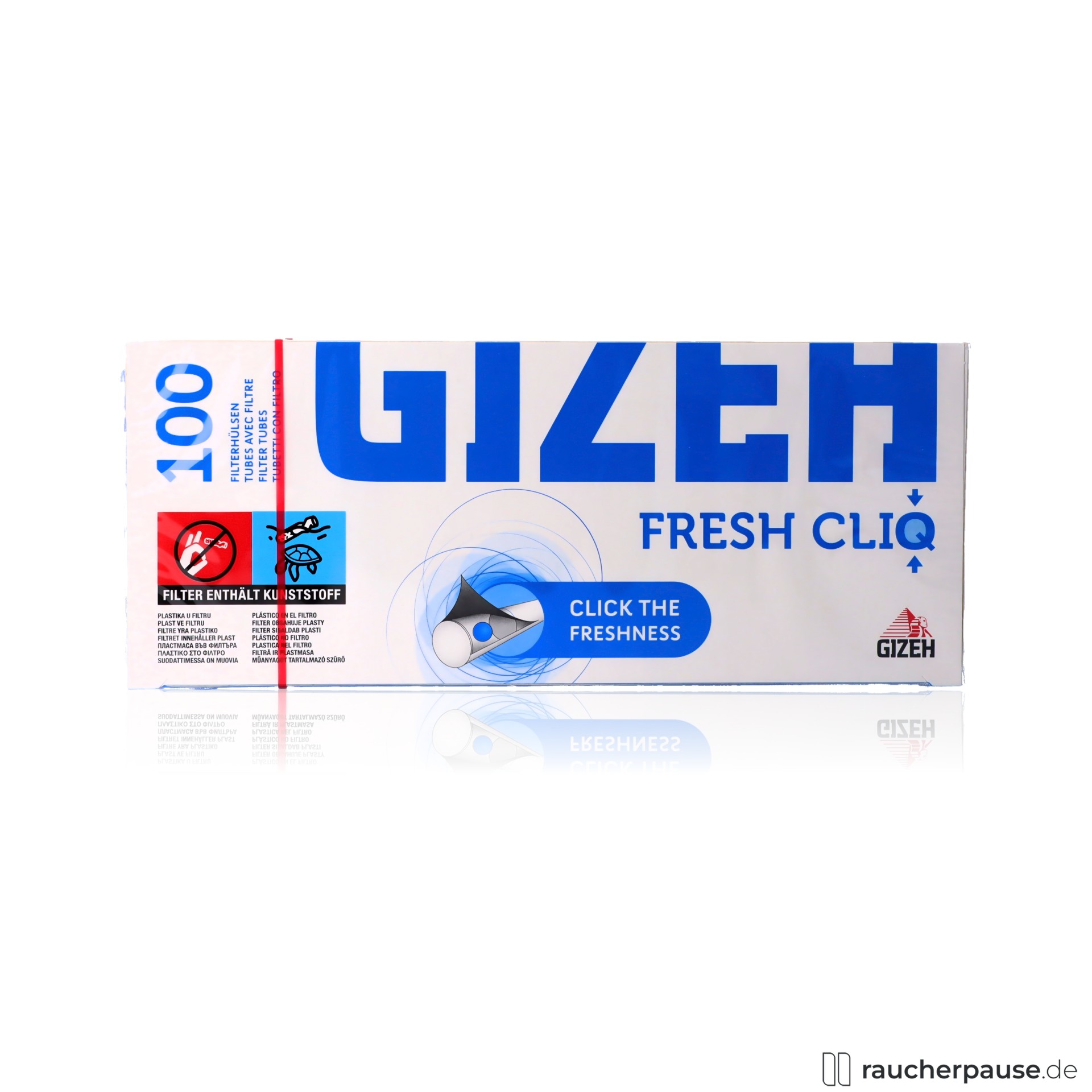 Gizeh FRESH CLIQ Filterhülsen | 100 Stück | Mint-Aroma mit Klick-Aktivierung