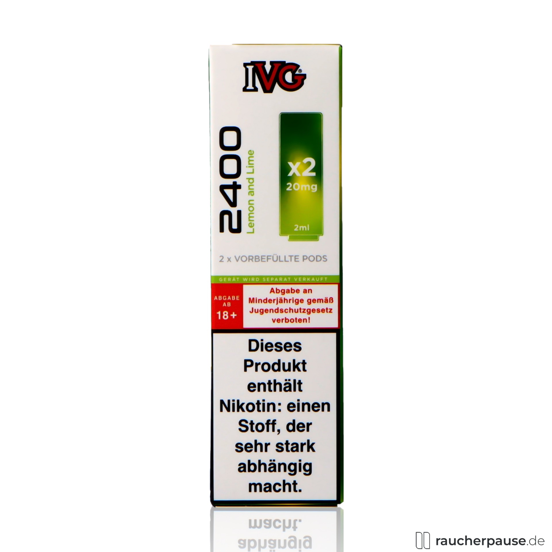 ivg, ivg prefilled pods lemon lime ml nikotin zitrone limette , packshot vorderseite