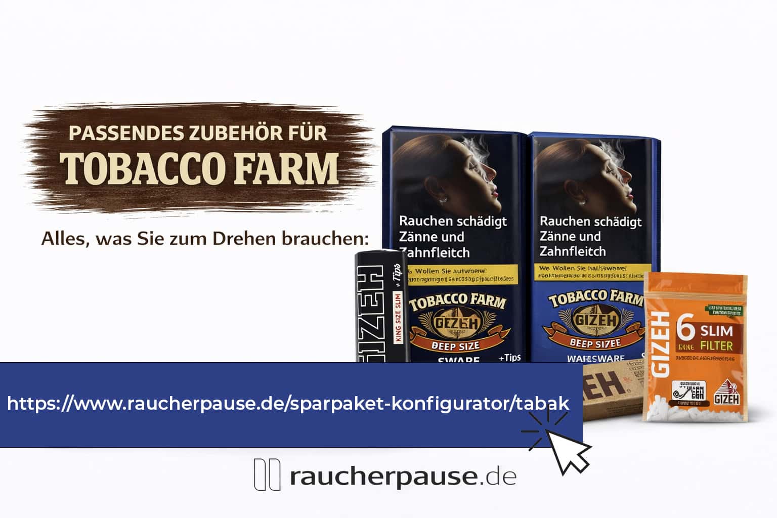 Tobacco Farm Tabak Zubehör mit Filtern und Papers – Tabak Bundle zum Drehen