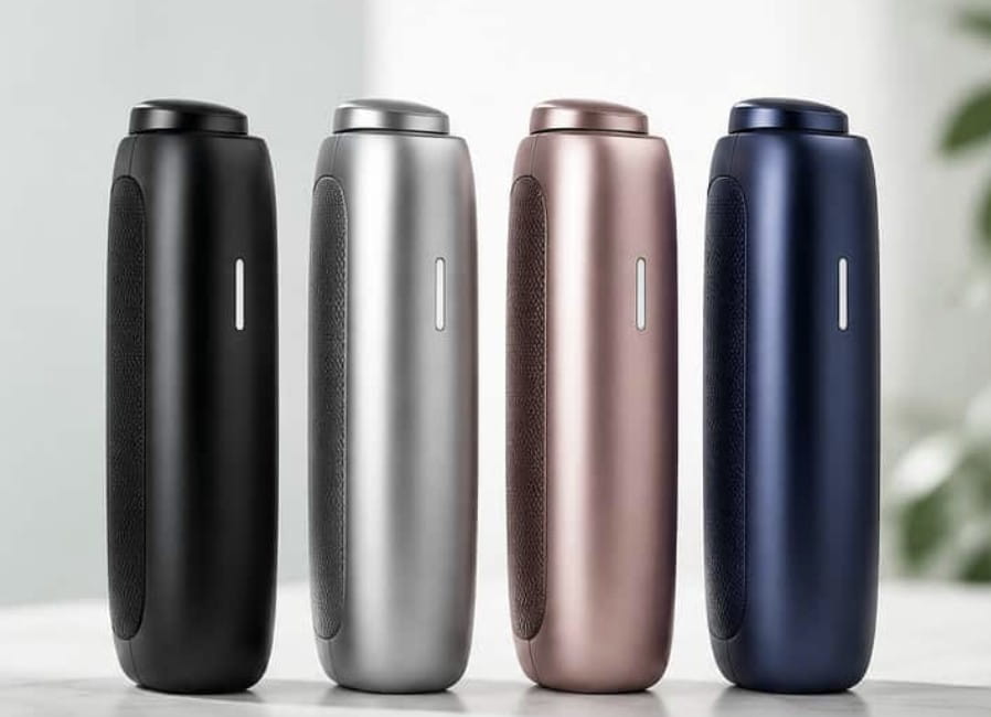 Ploom Aura Tabakerhitzer in den Farben Jet Black, Lunar Silver, Rose Gold und Navy Blue