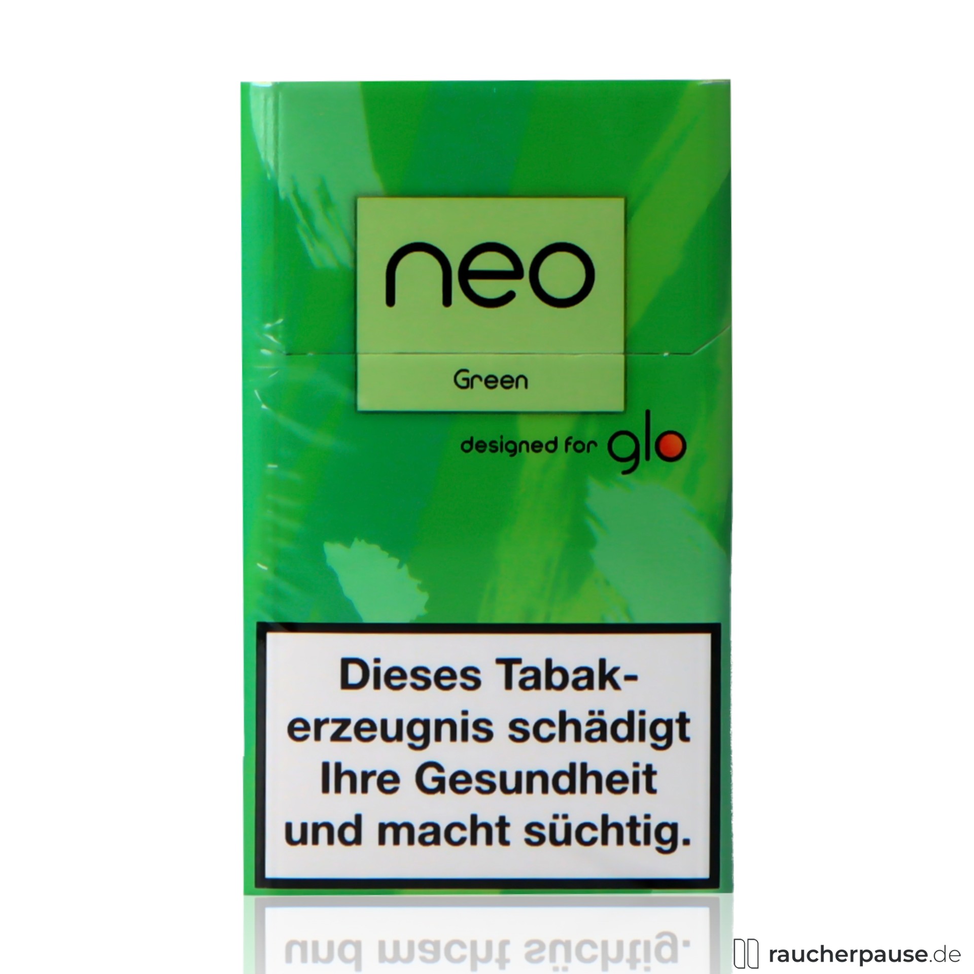 Neo Green für GLO | 20 Stück | Frischer Tabakgeschmack neo, neo green fuer glo stueck frischer tabakgeschmack , packshot hinterseite