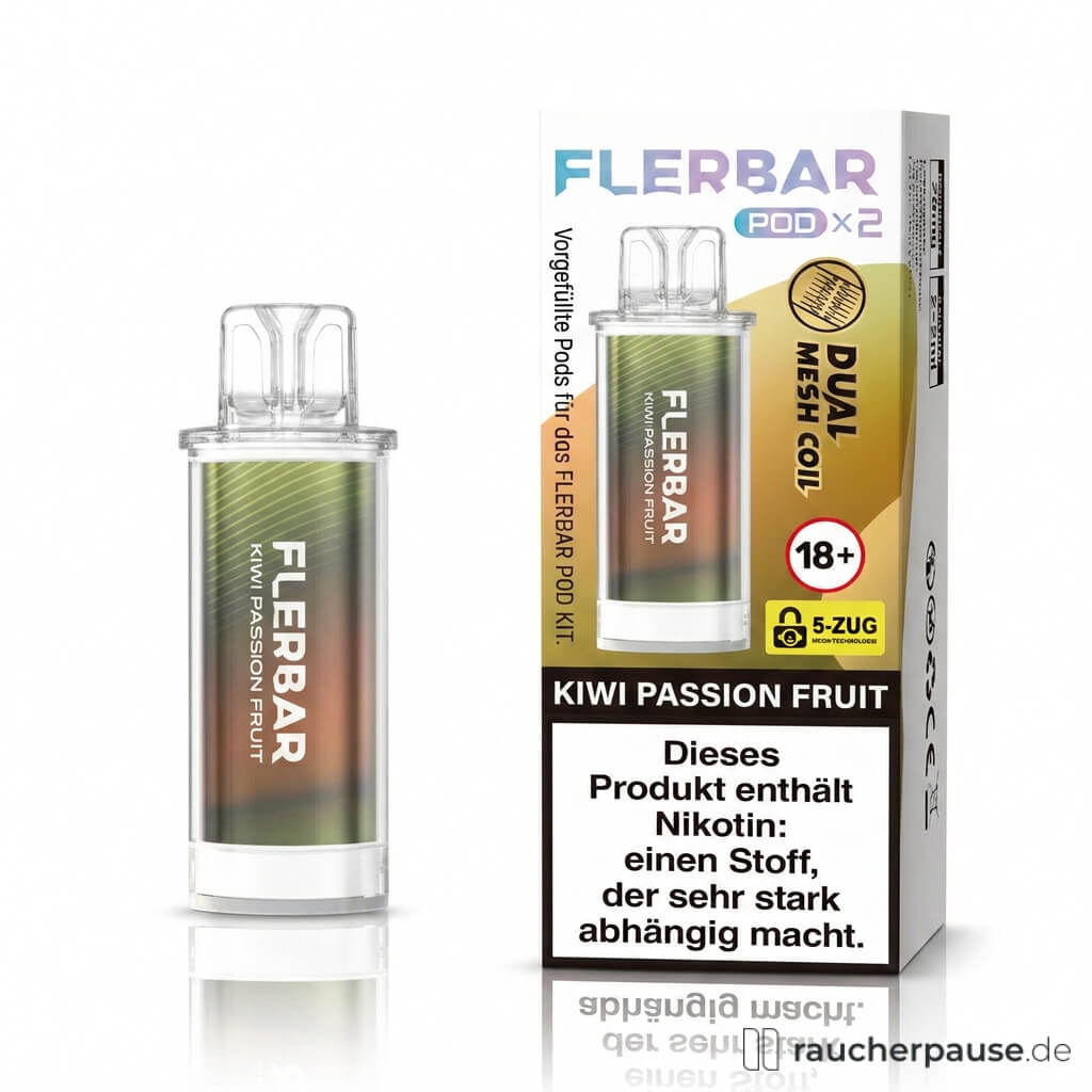 Flerbar Kiwi Passion Fruit Prefilled Pods | 2 Stück | 20 mg/ml Nikotin