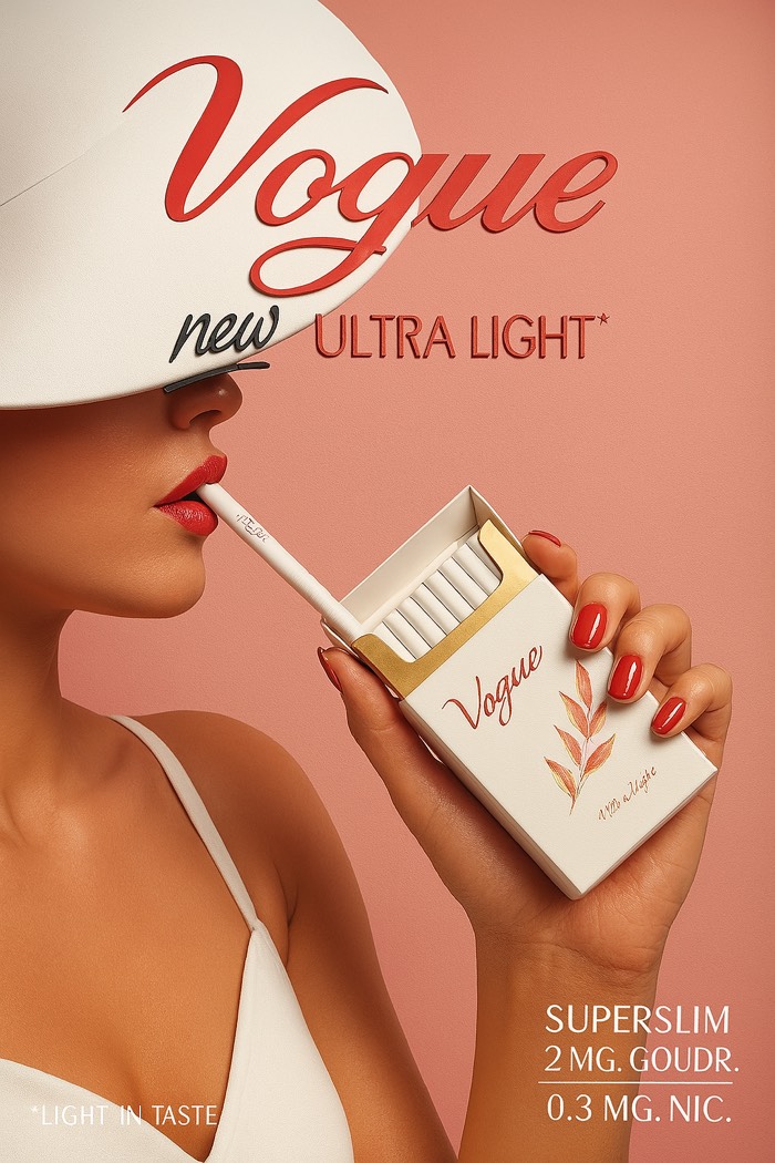 Vogue Zigaretten Werbung vintage für ultra light