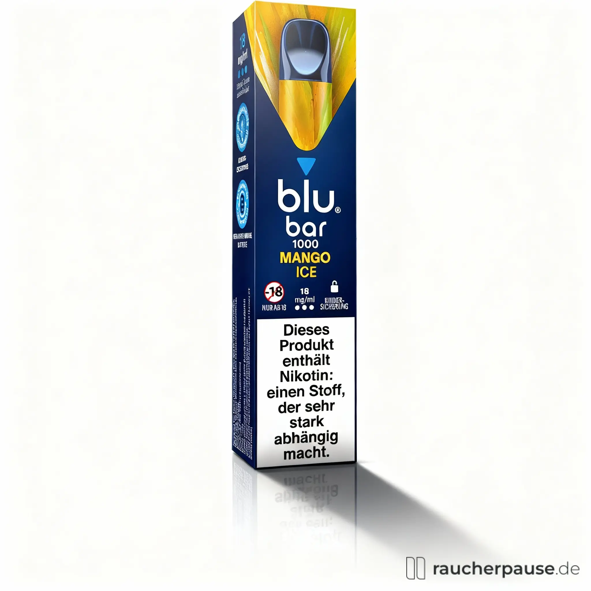 blu bar 1000 Einweg E-Zigarette Mango Ice | 18 mg Nikotin | Fruchtiger Genuss für unterwegs