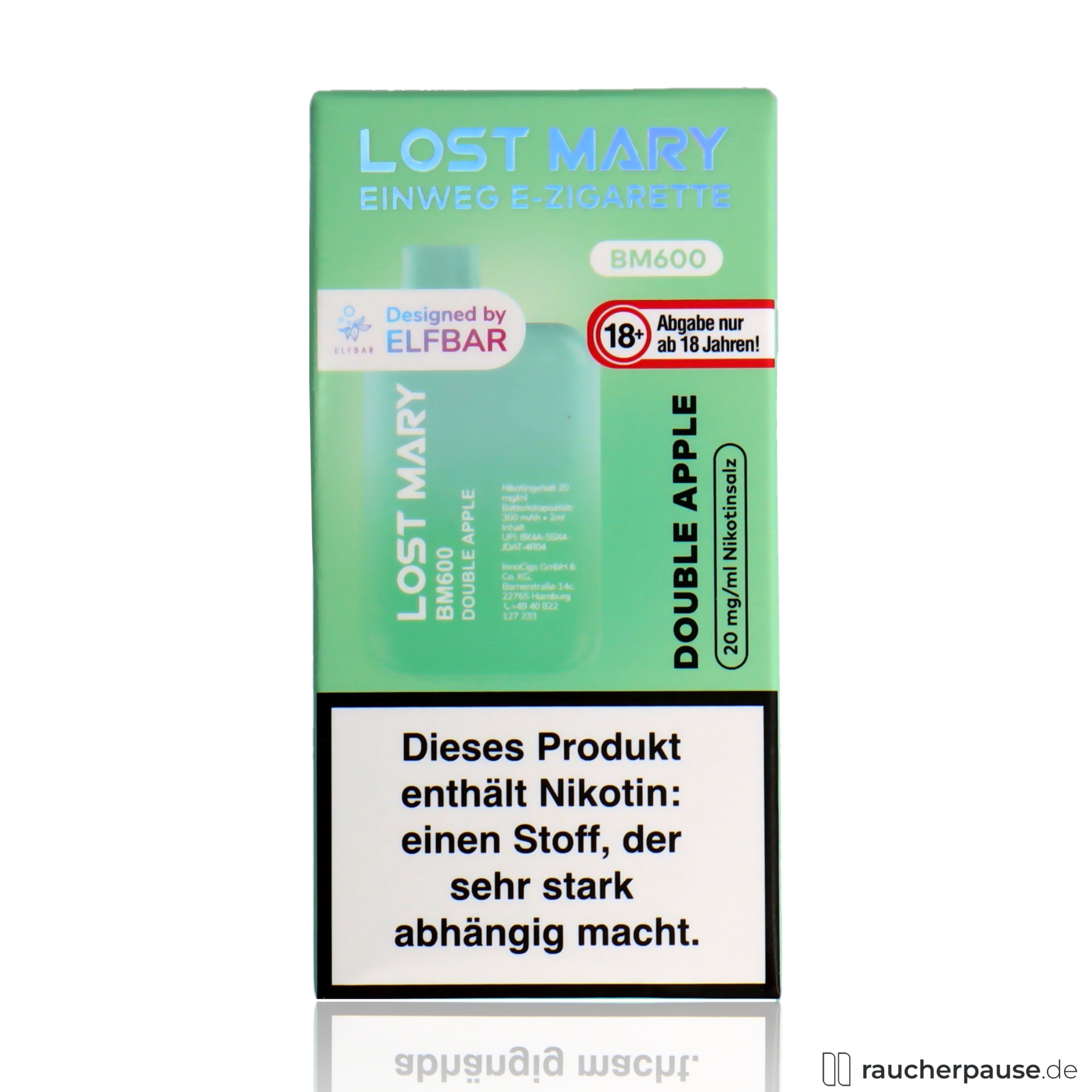 Lost Mary BM600 Einweg E-Zigarette | Double Apple | 20 mg/ml Nikotin | 600 Züge