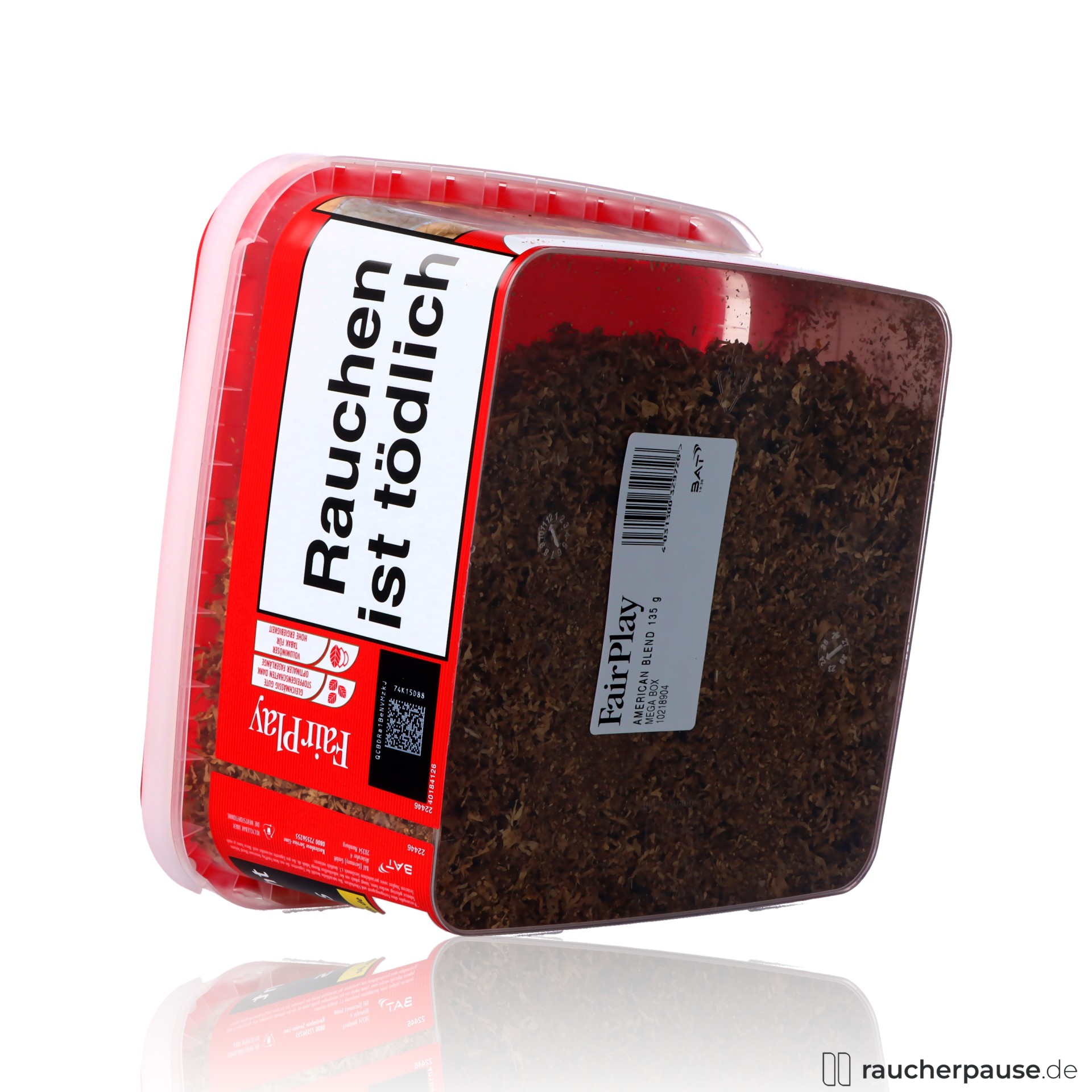 fairplay american blend stopftabak volumentabak giga box , packshot seitlich