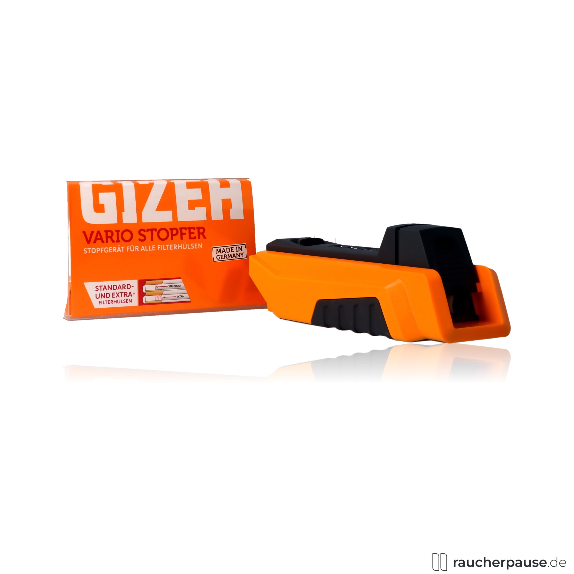 Gizeh Vario Zigarettenstopfer | Für King-Size & Extra-Hülsen | Einstellbar & Antirutschboden