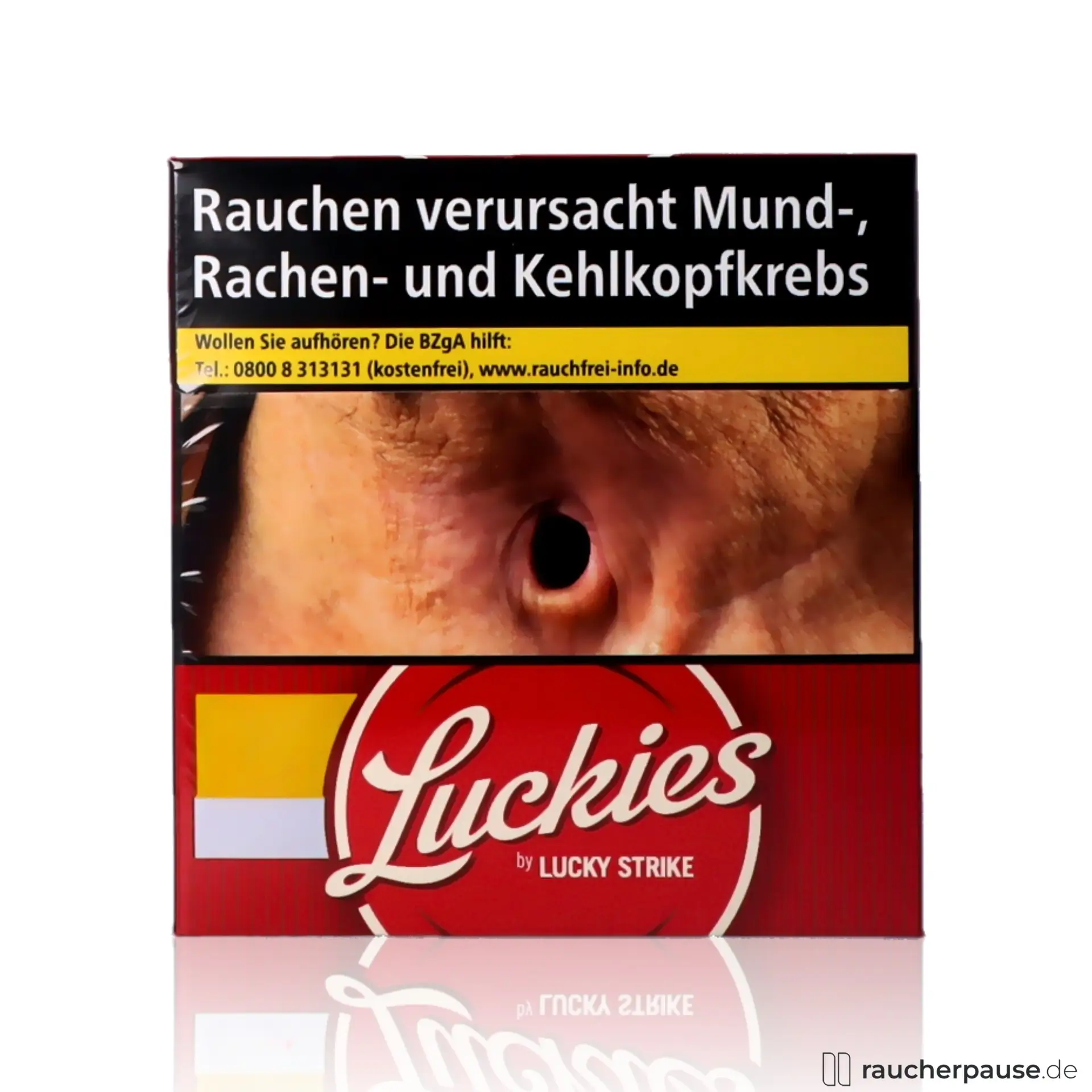 Die Luckies Crafted 1871 Red Hercules Zigaretten, 58 Stk. pro Packung, American Blend, in einer auffälligen Dose mit rotem und goldenem Design und stilisiertem Logo.