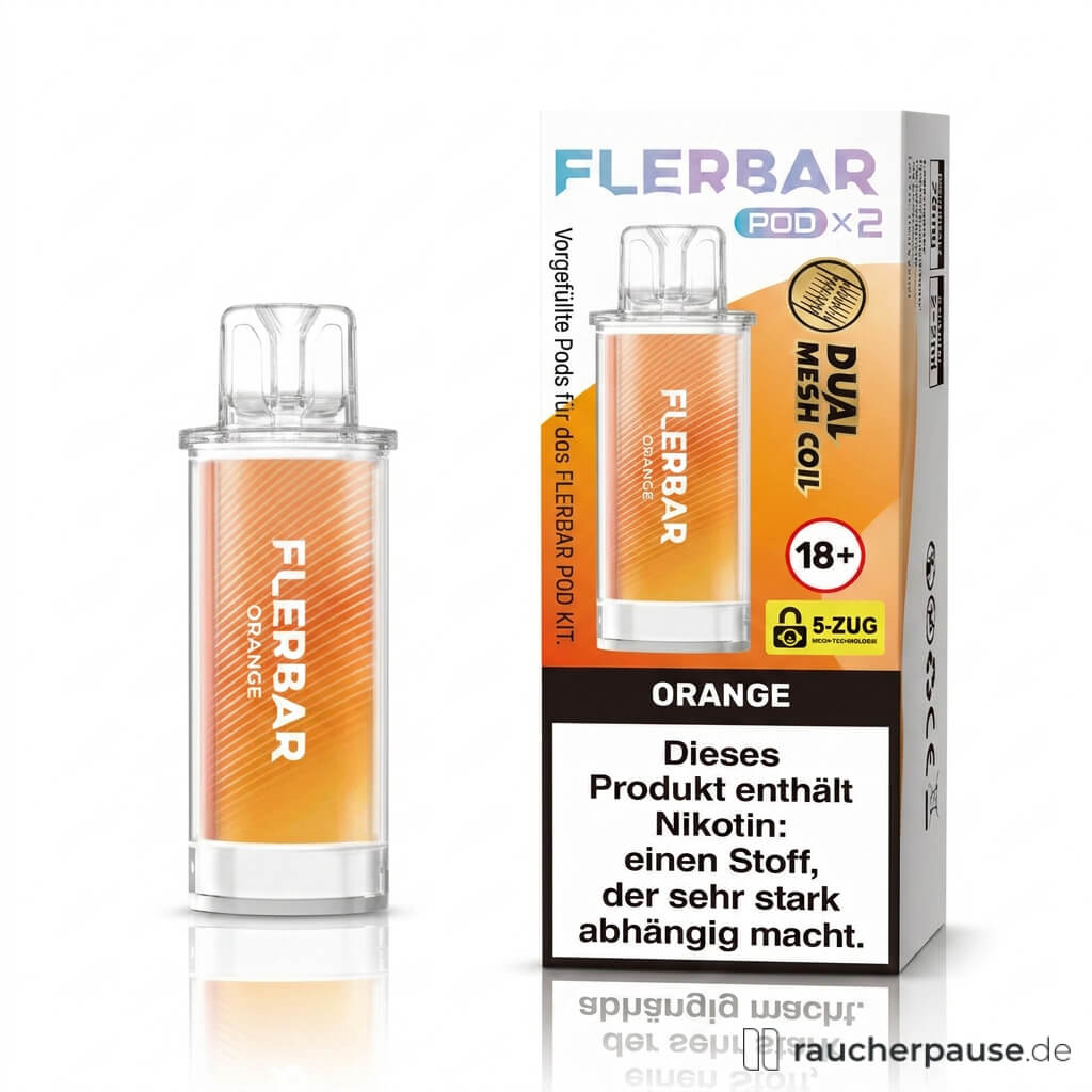 Flerbar Orange Prefilled Pods | 2 Stück | 20 mg/ml Nikotin