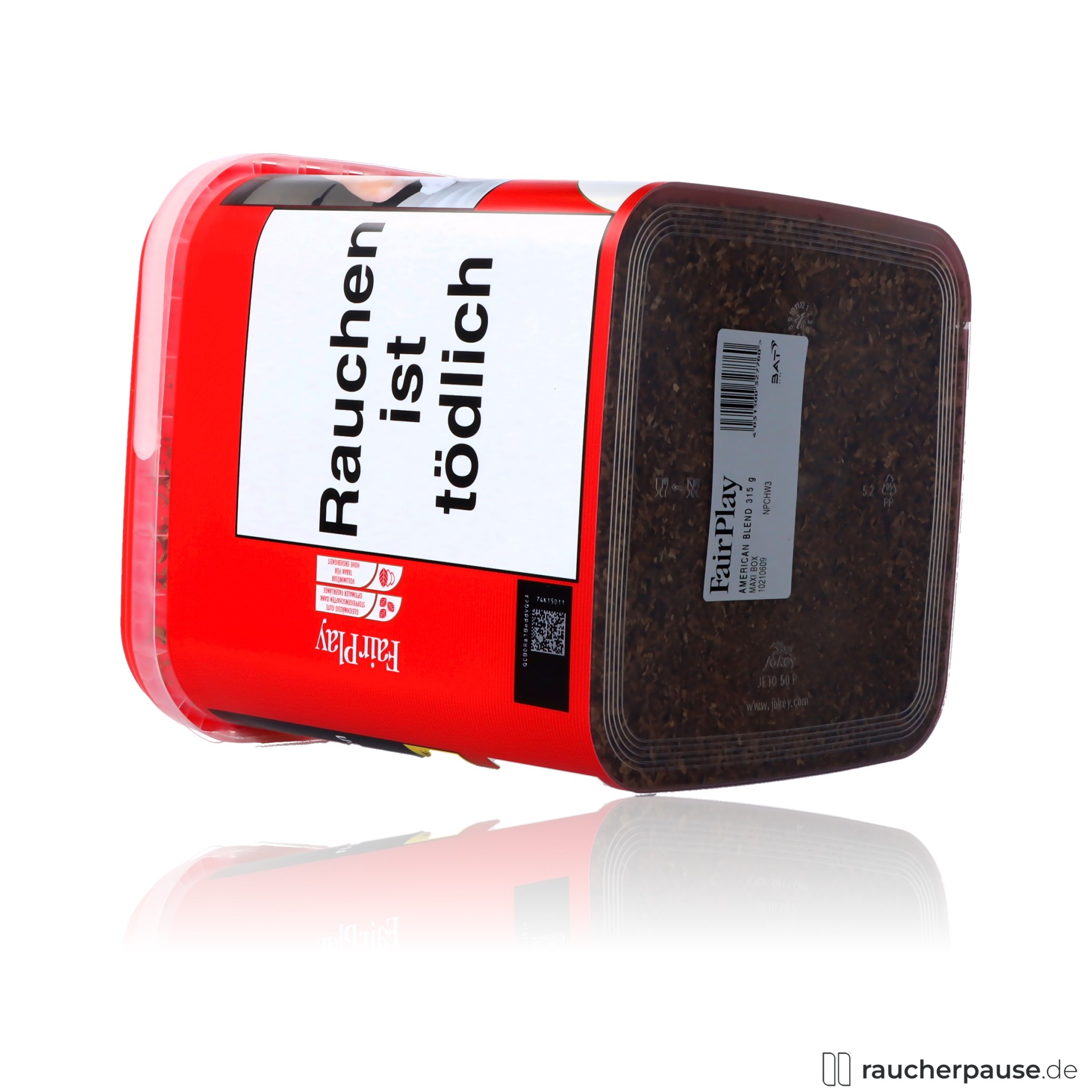 fair play red volumentabak box american blend burley virginia orient , packshot hinterseite
