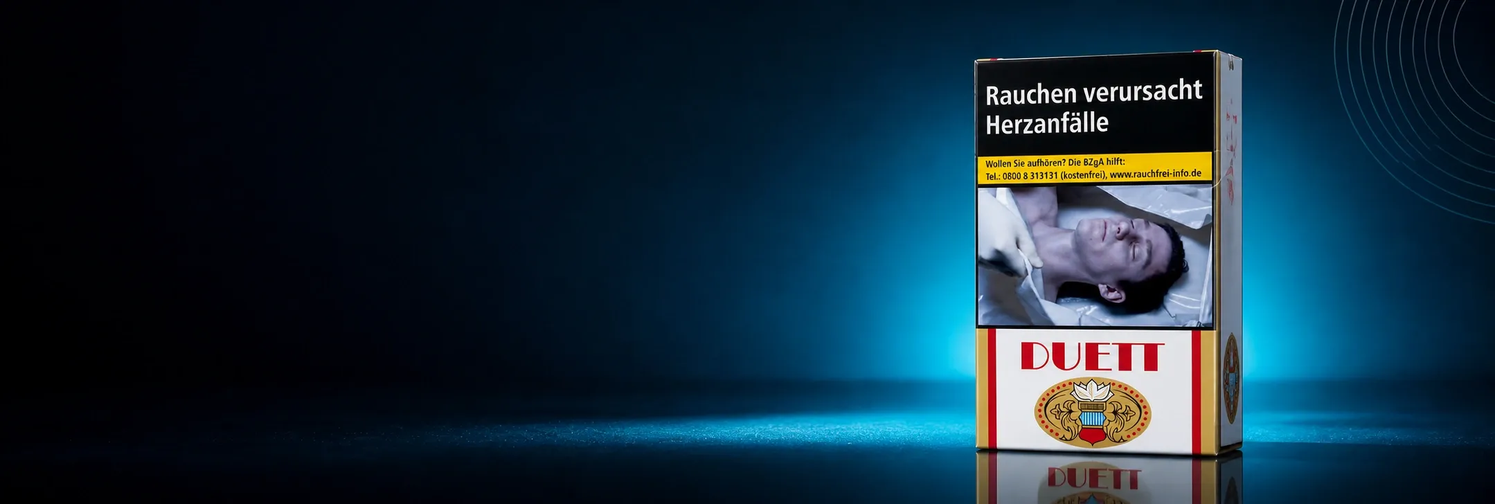 Duett Zigaretten Banner mit Duett Long Packung